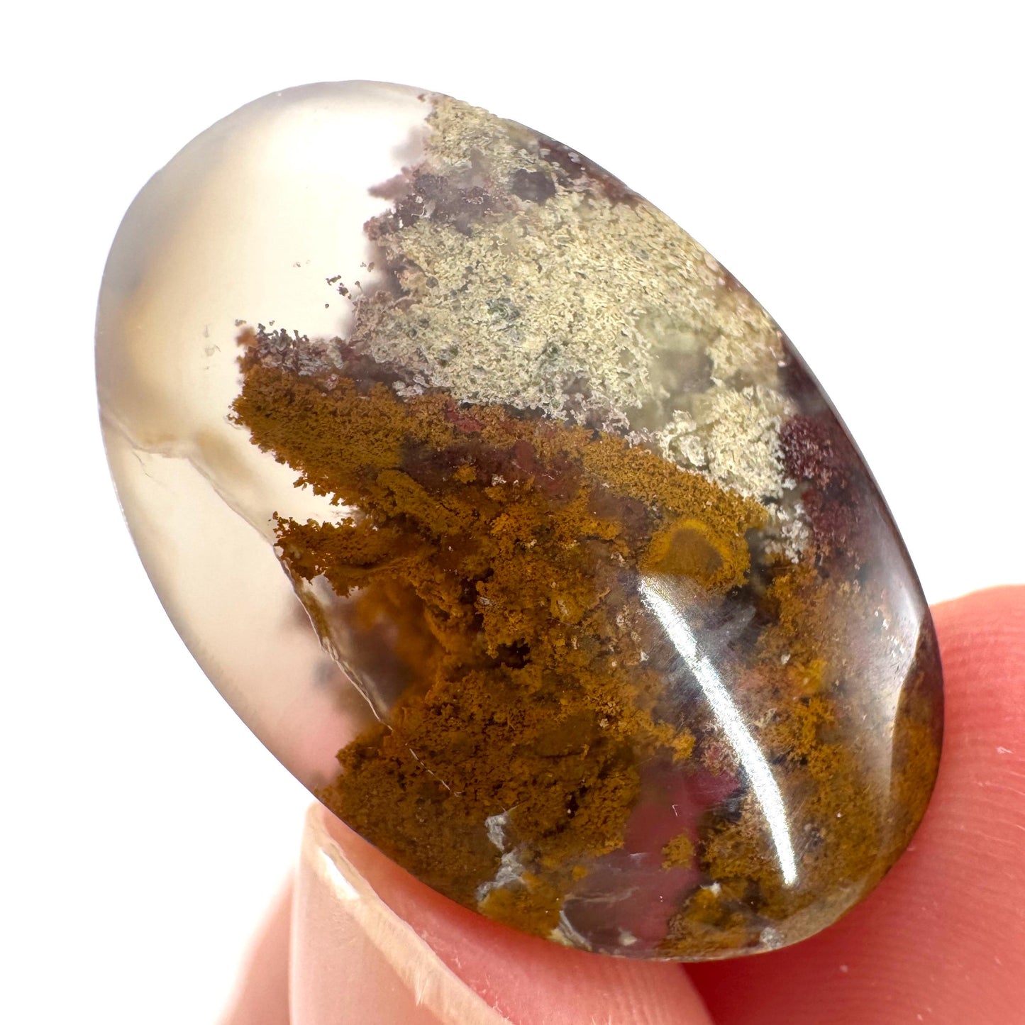 Plume Agate Cabochon | Landscape Picture Gemstone
