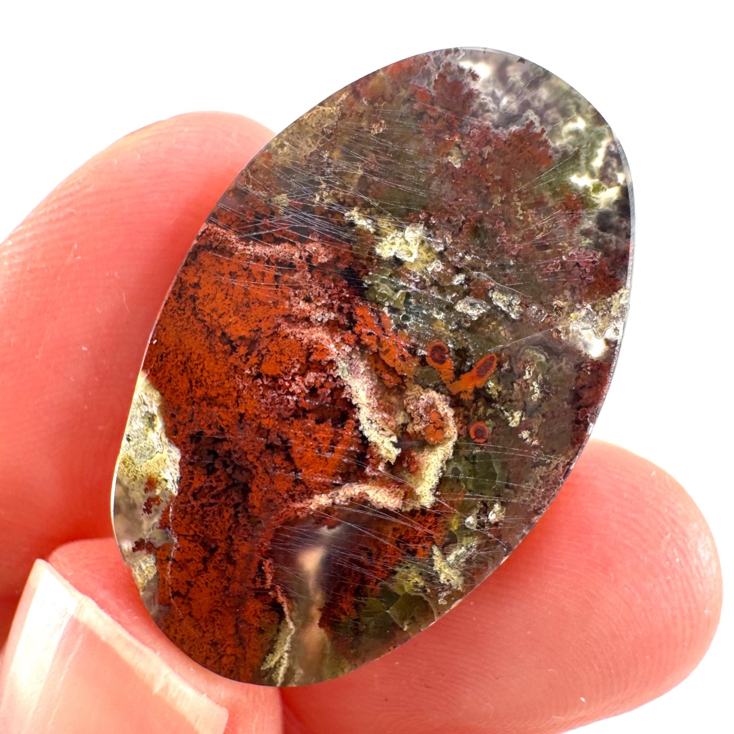 Plume Agate Cabochon | Landscape Picture Gemstone