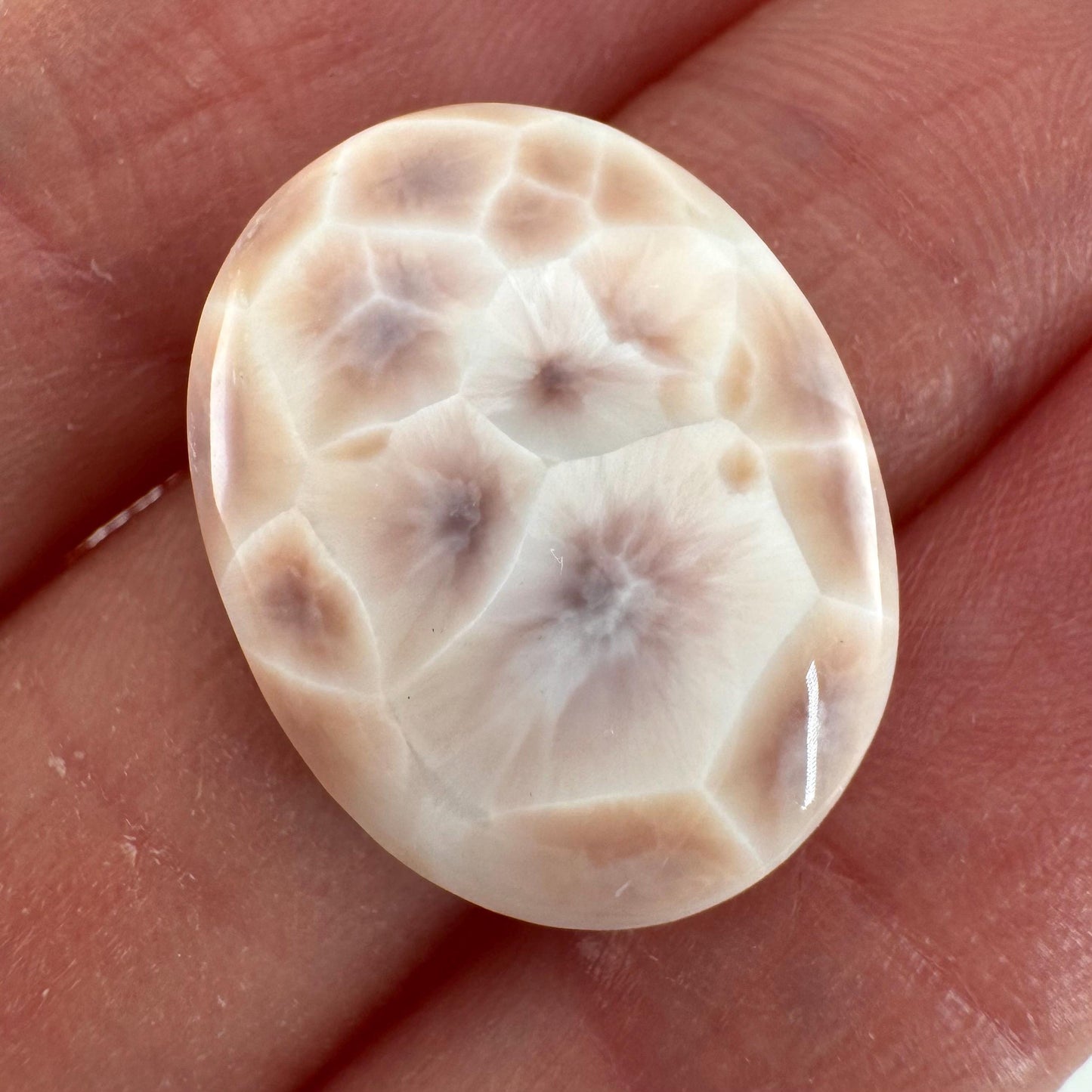 Pink Natrolite Gemstone Cabochon