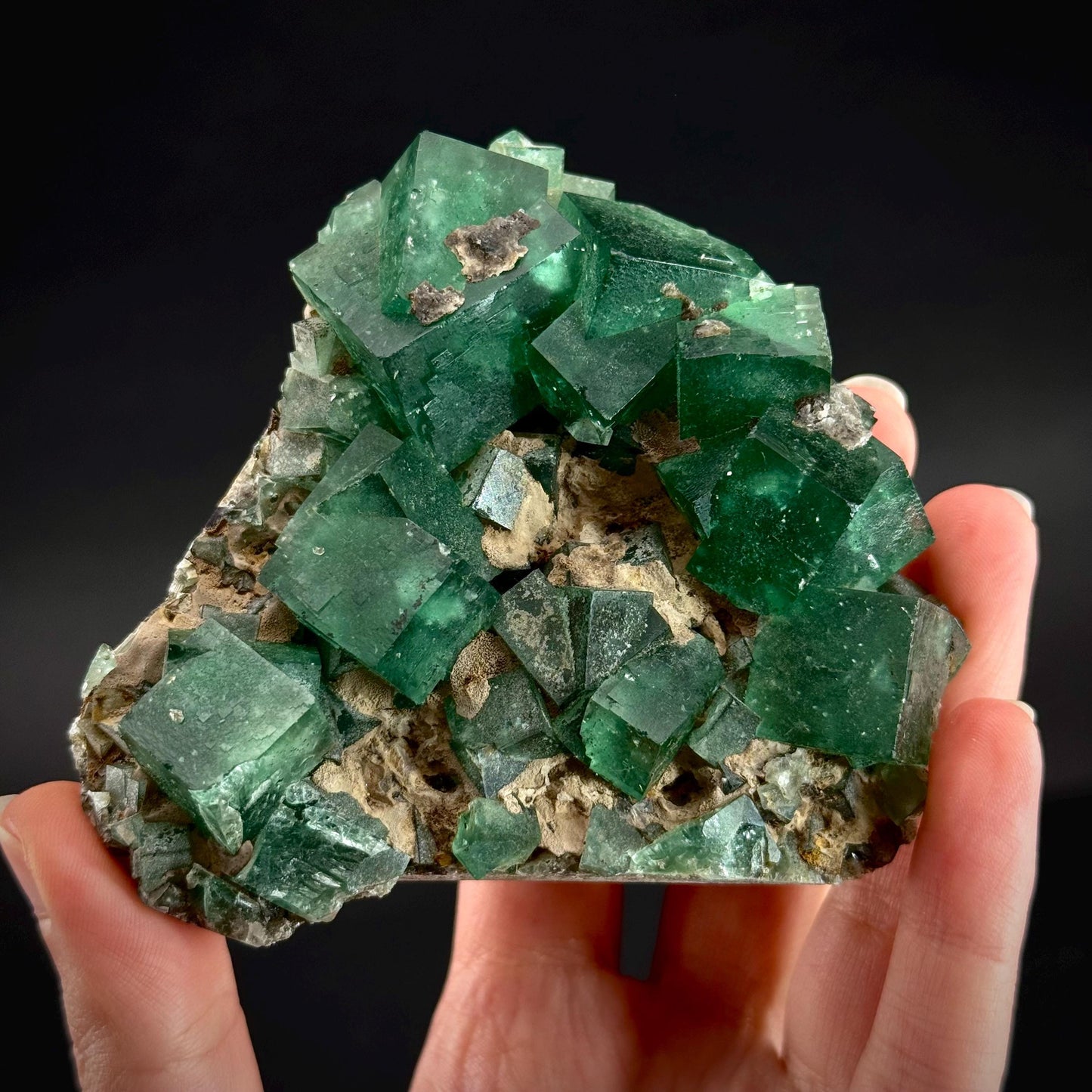 Rogerley Fluorite | green color shifting fluorite crystal cluster, UV reactive mineral specimen