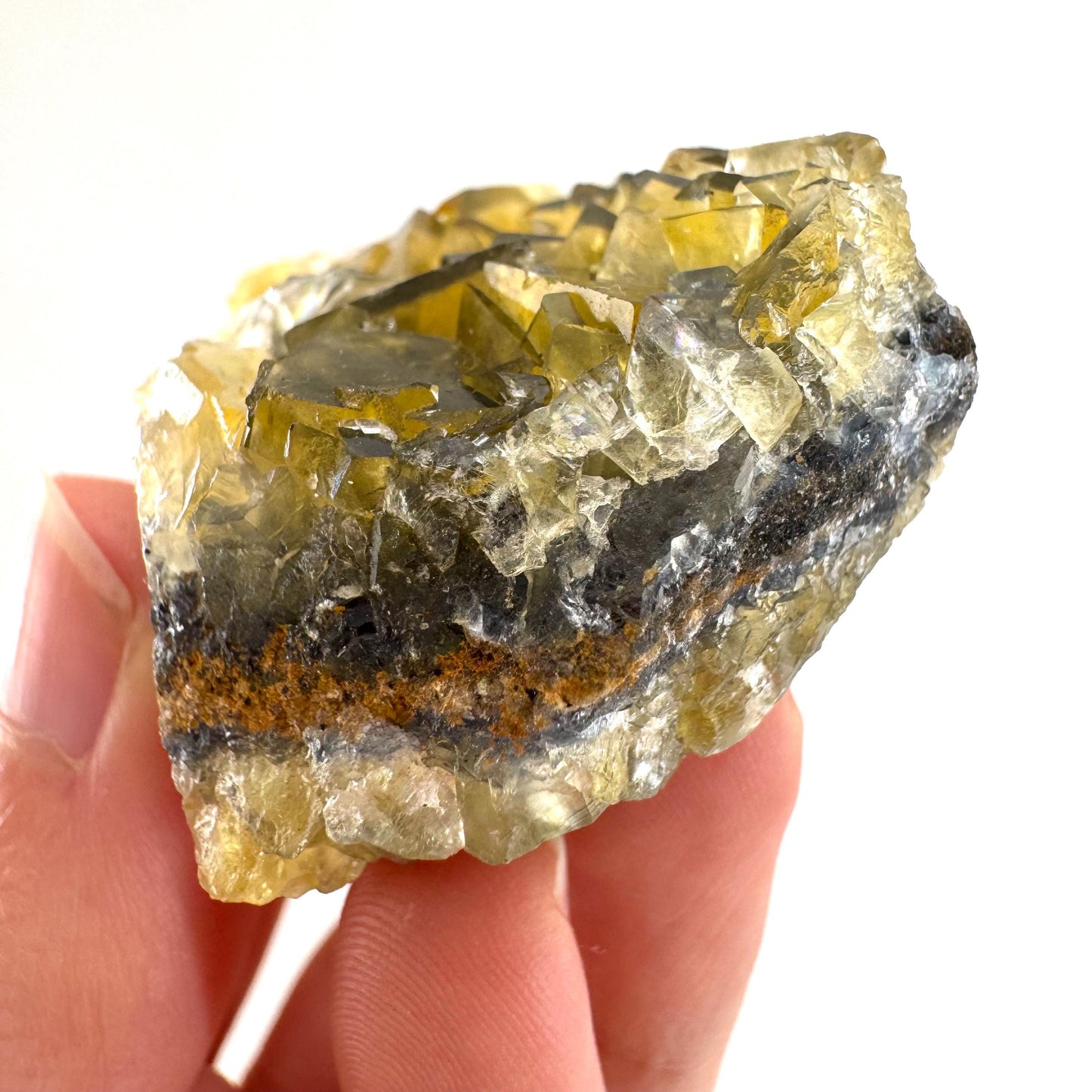 Okorusu Fluorite | “Honey Pocket” yellow crystal cluster, mineral specimen from Namibia