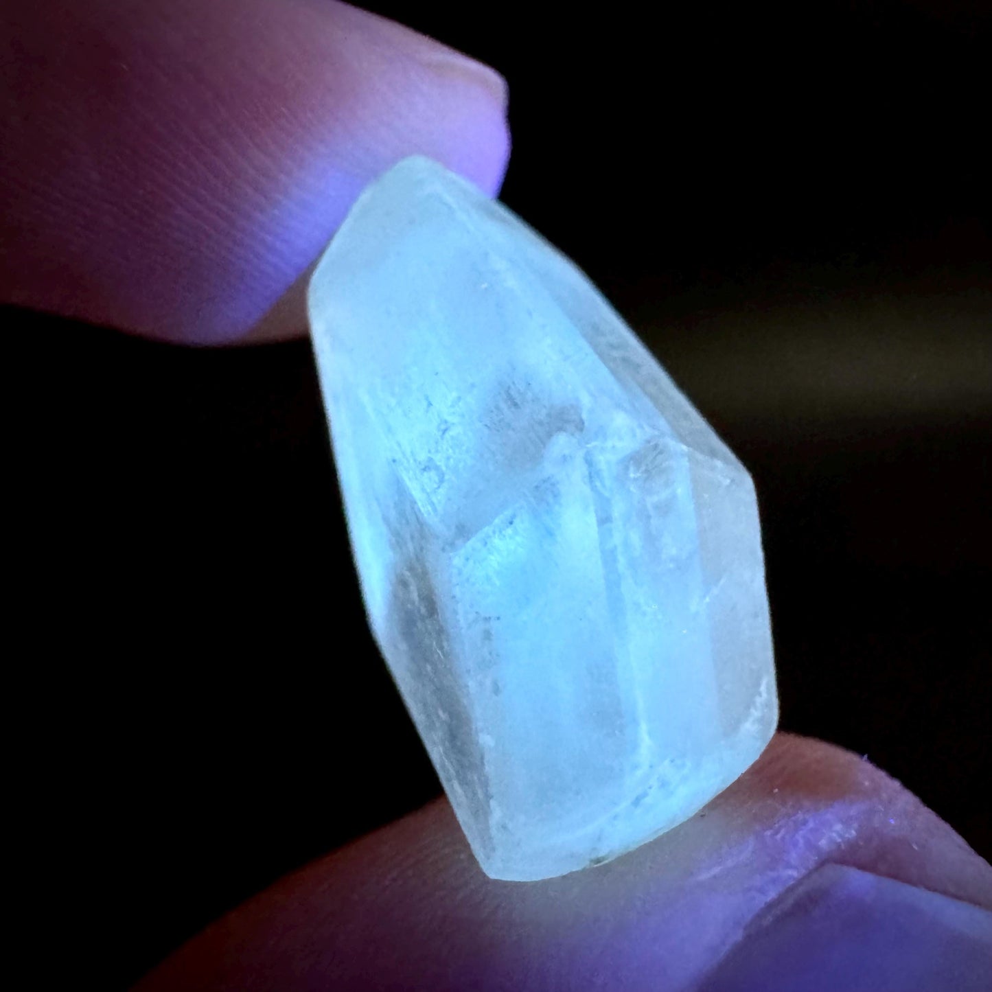 Hourglass Selenite | Phosphorescent UV Reactive Gypsum Crystal from Canada