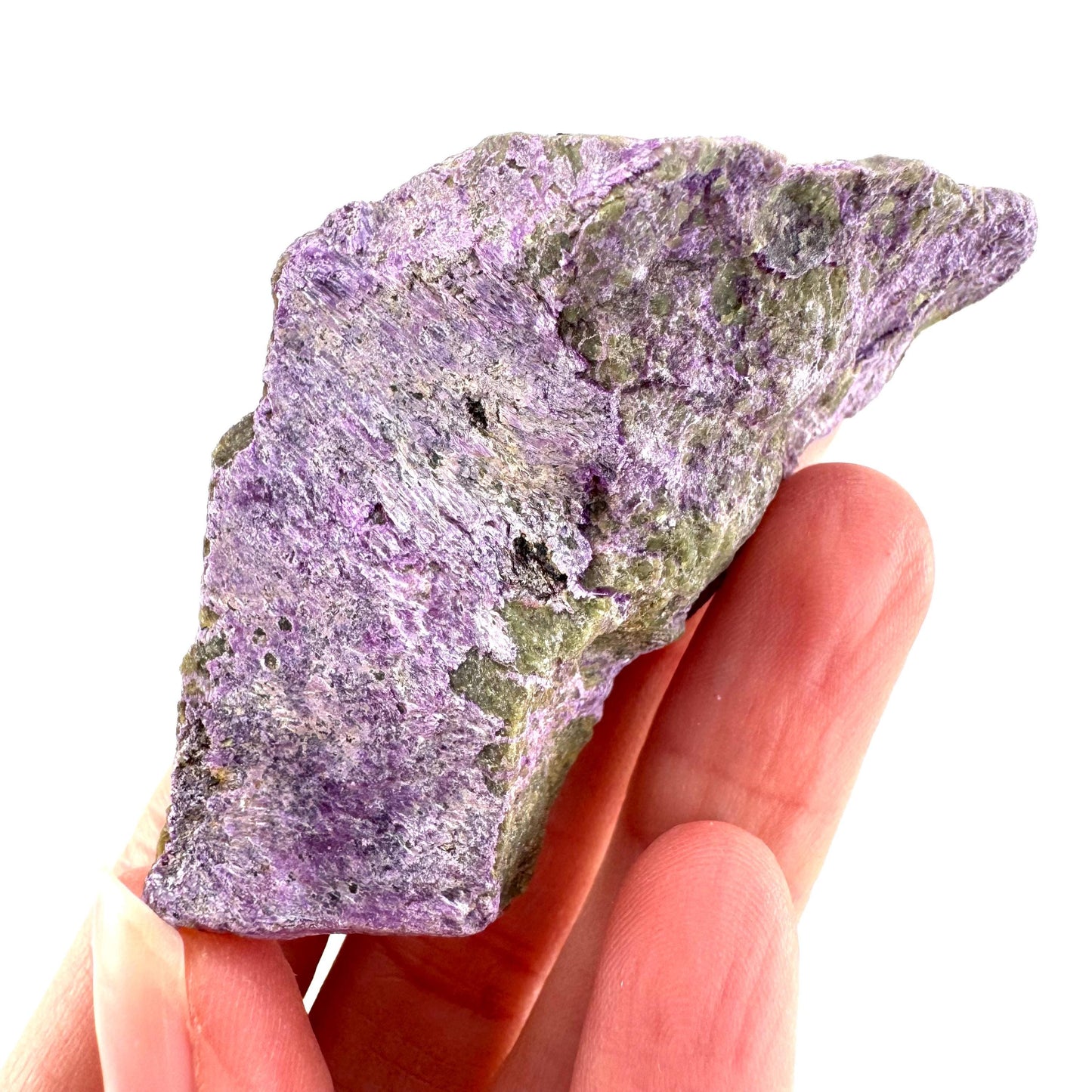 Stichtite | raw purple stichtite with serpentine, mineral specimen from South Africa