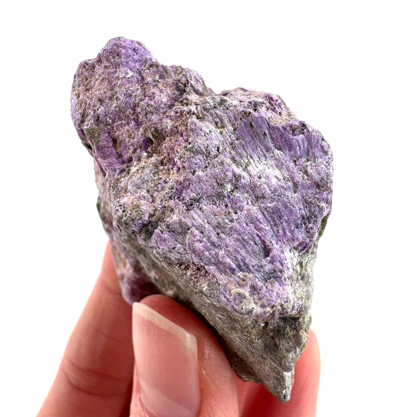 Stichtite | raw purple stichtite with serpentine, mineral specimen from South Africa