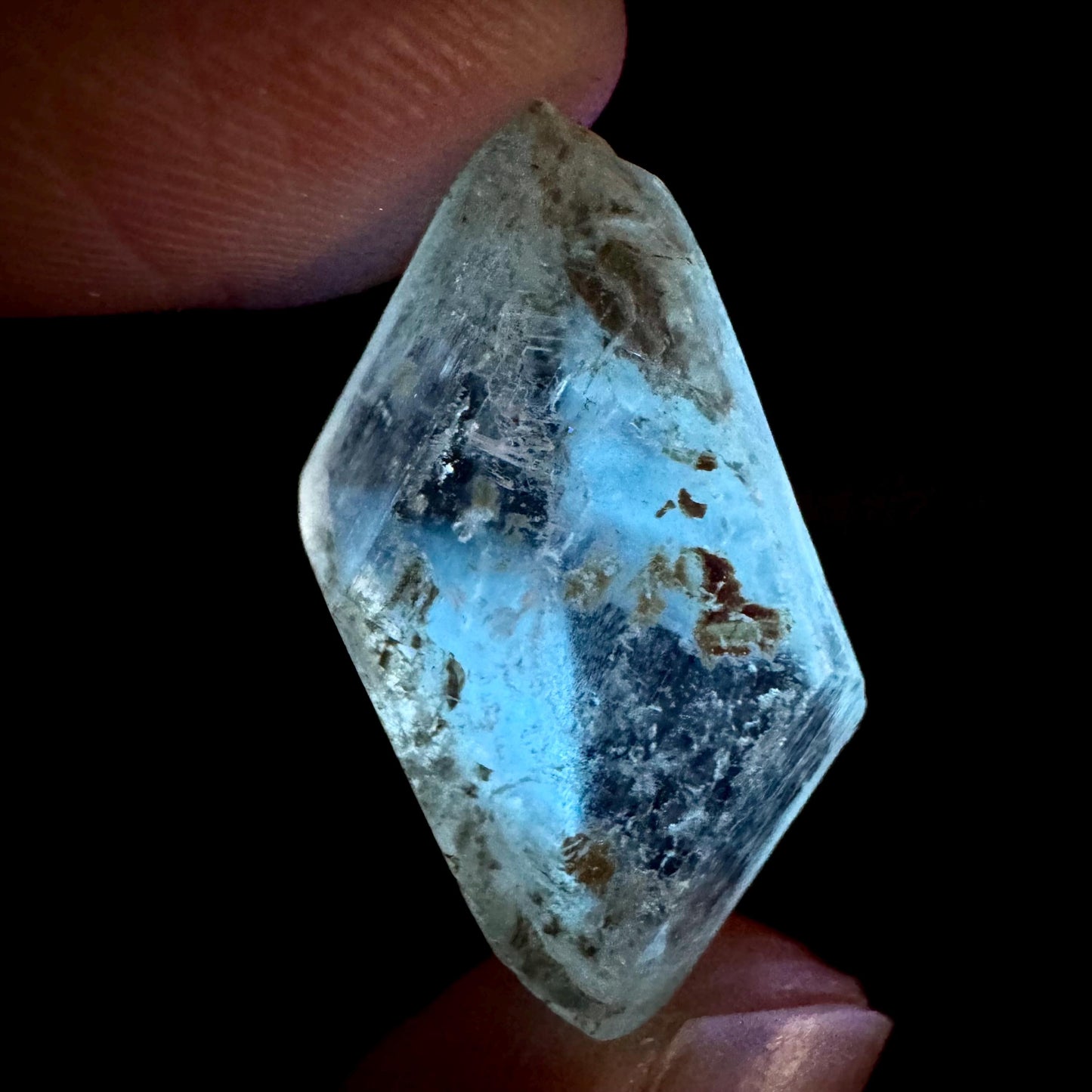 Hourglass Selenite | Phosphorescent UV Reactive Gypsum Crystal from Canada