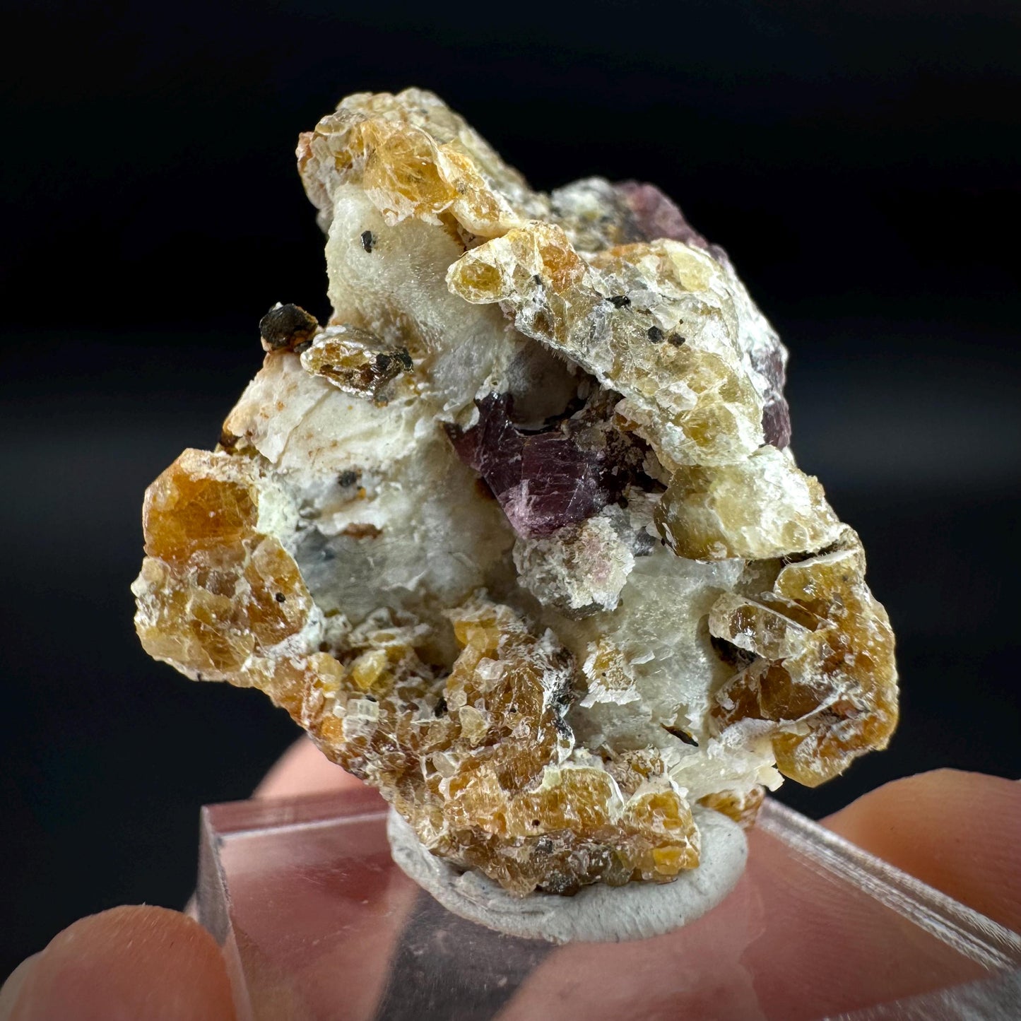 Spinel on Calcite Matrix | Natural red UV reactive crystal, mineral specimen from Afghanistan