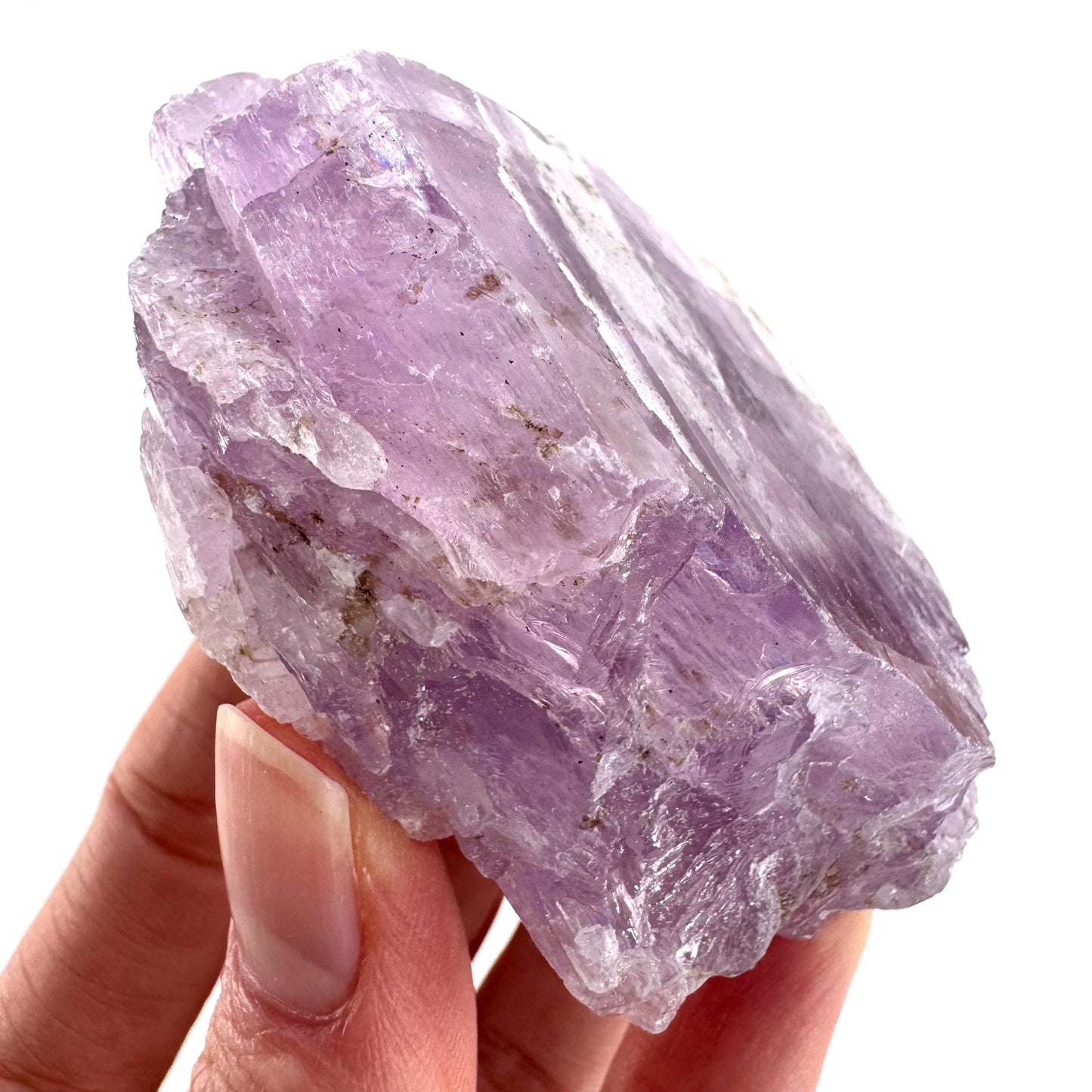 Lavender Kunzite | raw pink spodumene crystal, mineral specimen from Pakistan