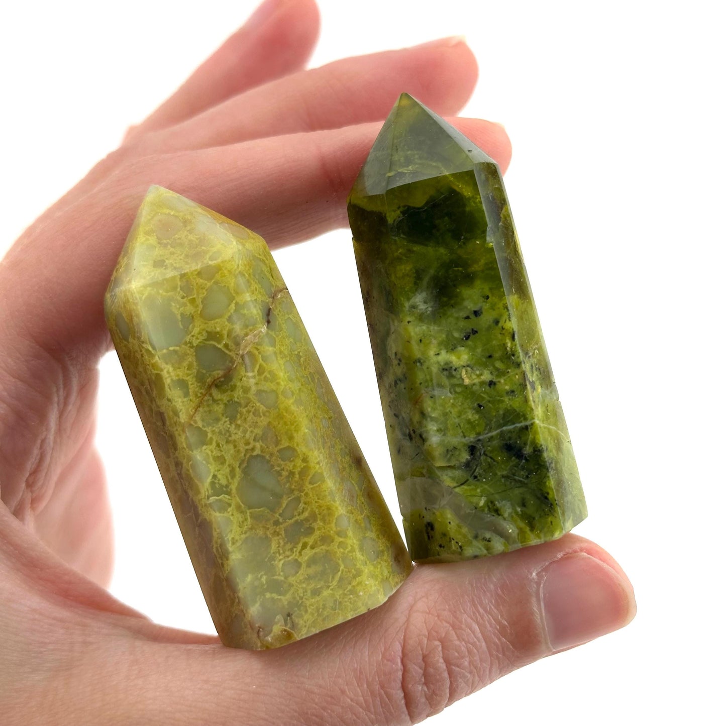 Green Opal Point | Polished Green Natural Crystal Tower (Heart Chakra)