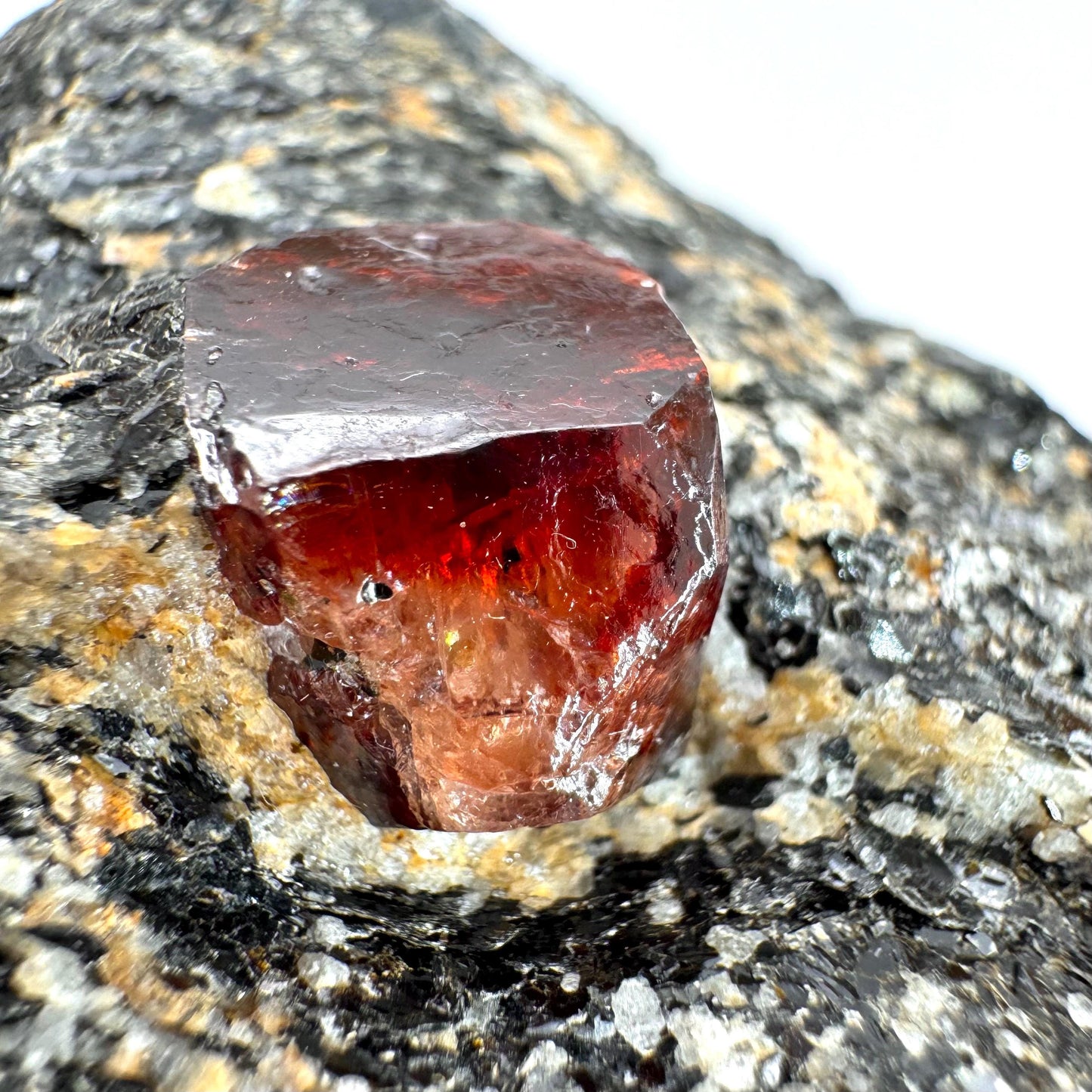 Red Zircon on Matrix | natural red crystal, mineral specimen from Pakistan