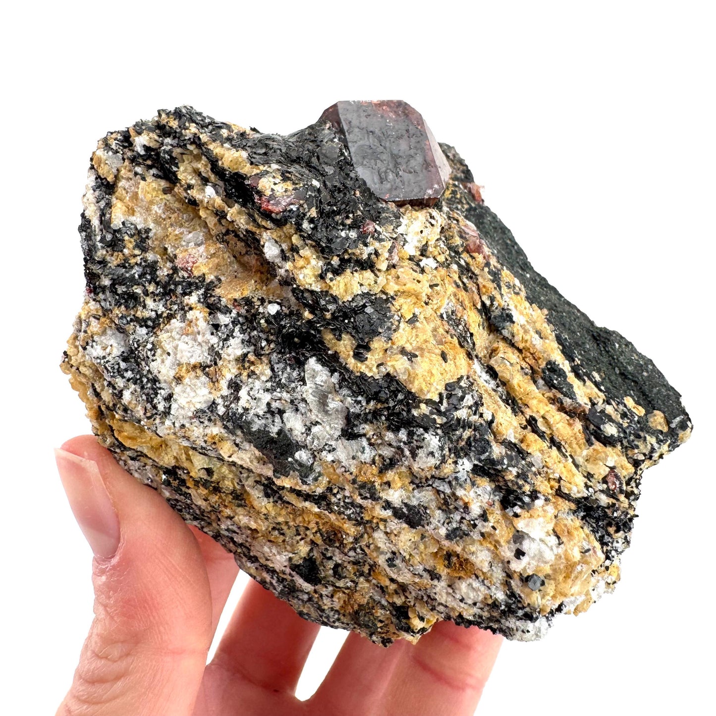 Red Zircon on Matrix | natural red crystal, mineral specimen from Pakistan