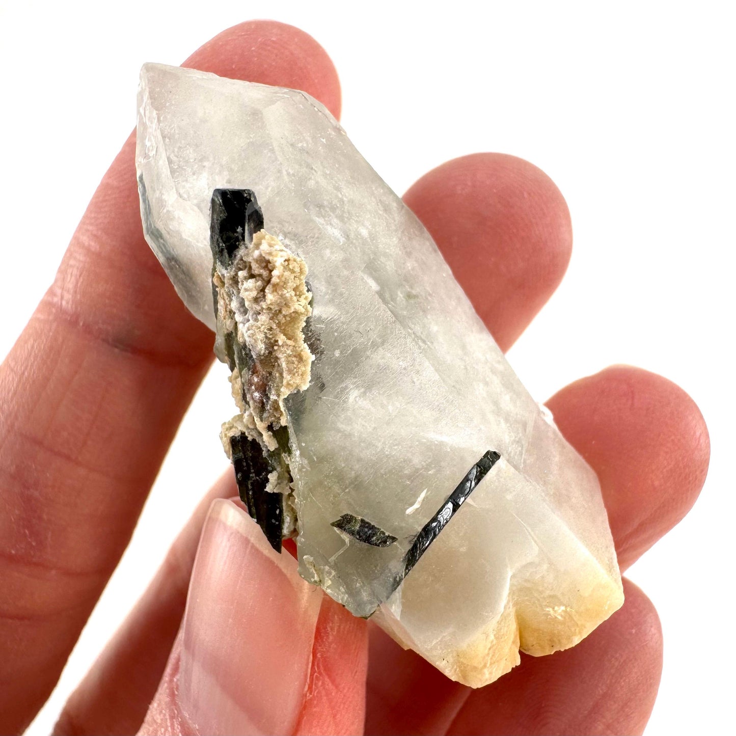 Yellow Bone Quartz with Epidote | mango quartz crystal, mineral specimen from Pakistan