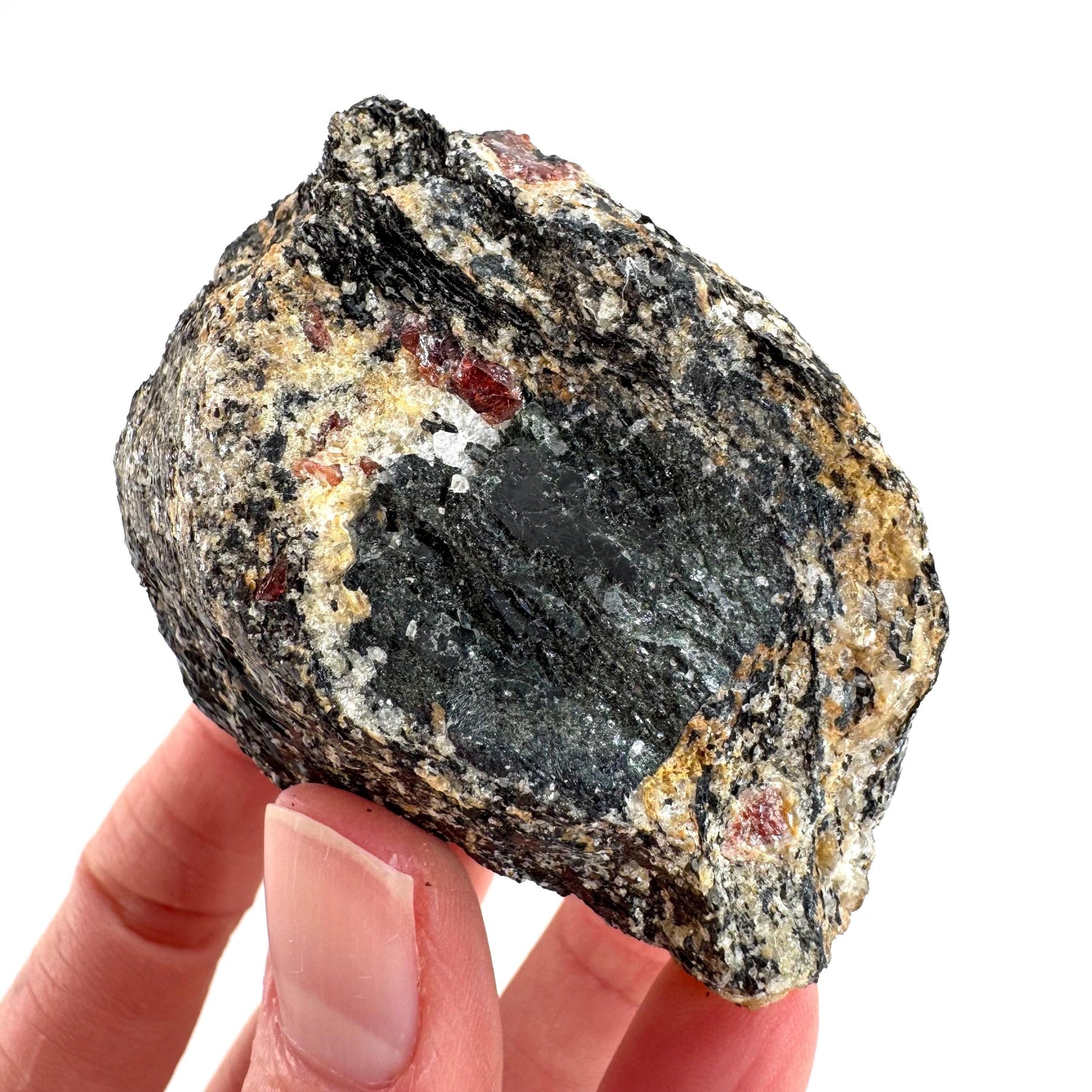 Red Zircon on Matrix | natural red crystal, mineral specimen from Pakistan