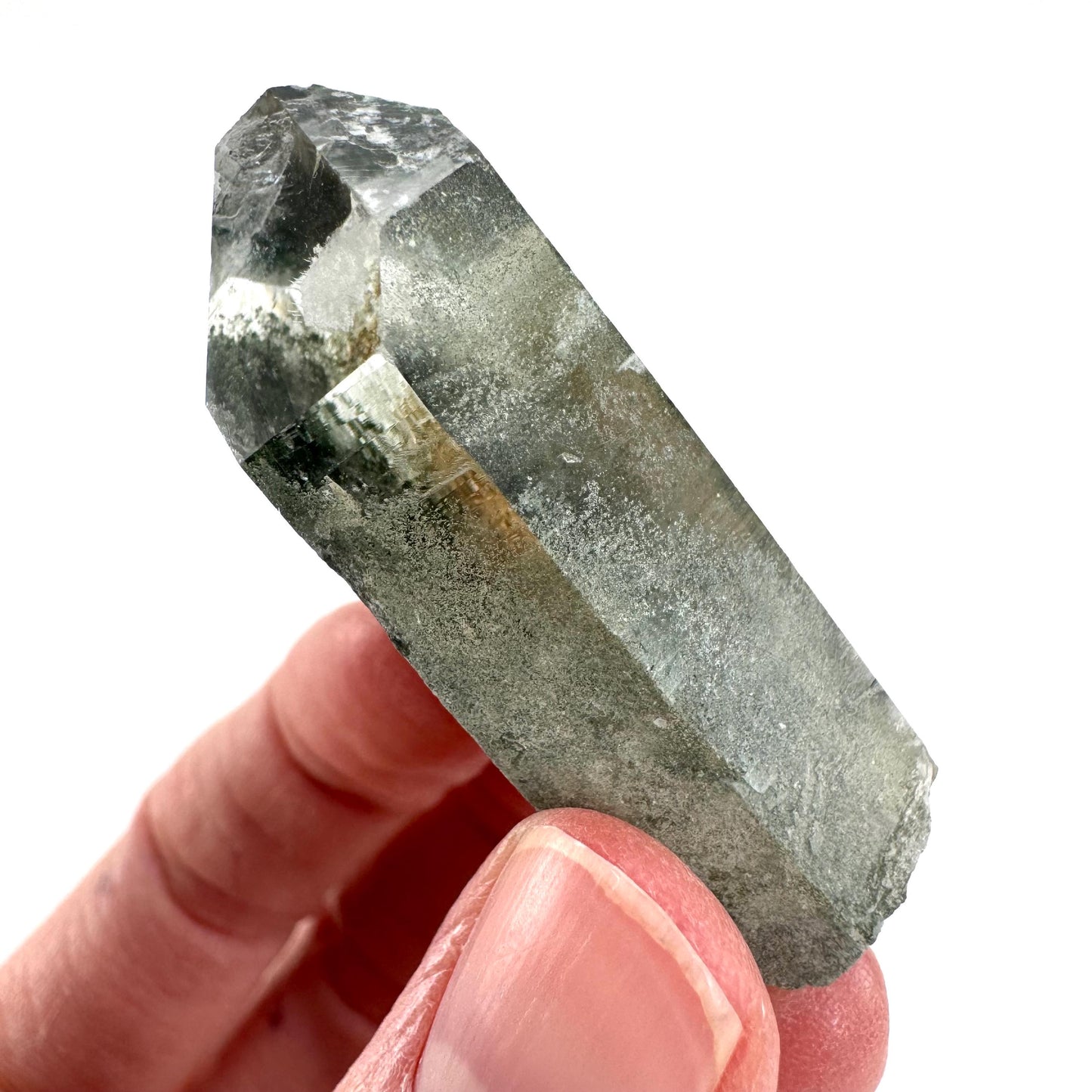 Chlorite Quartz | green phantom crystal, mineral specimen from Pakistan