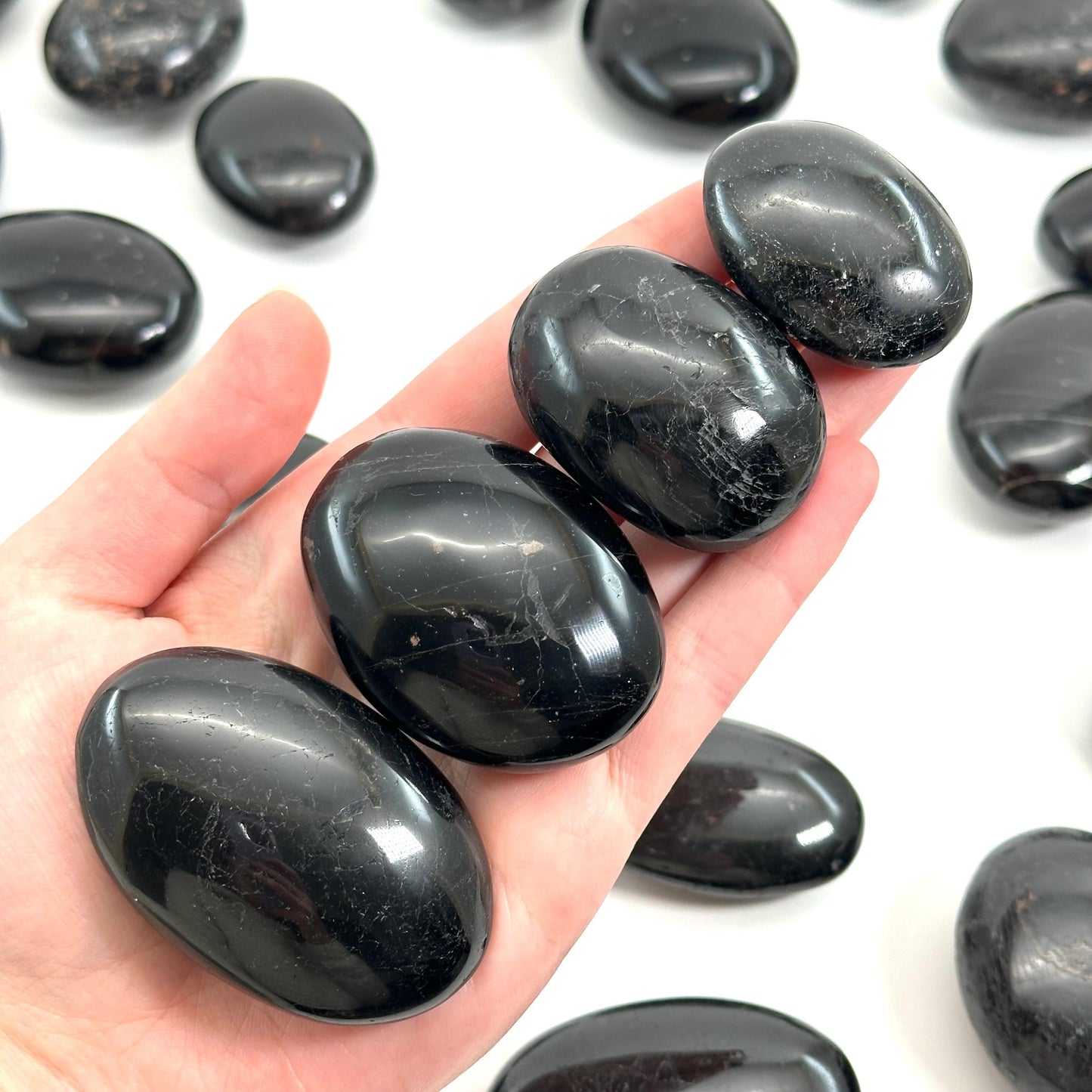 Black Tourmaline Palm stone, black tourmaline, pocket stone, tourmaline, palm stone, polished tourmaline