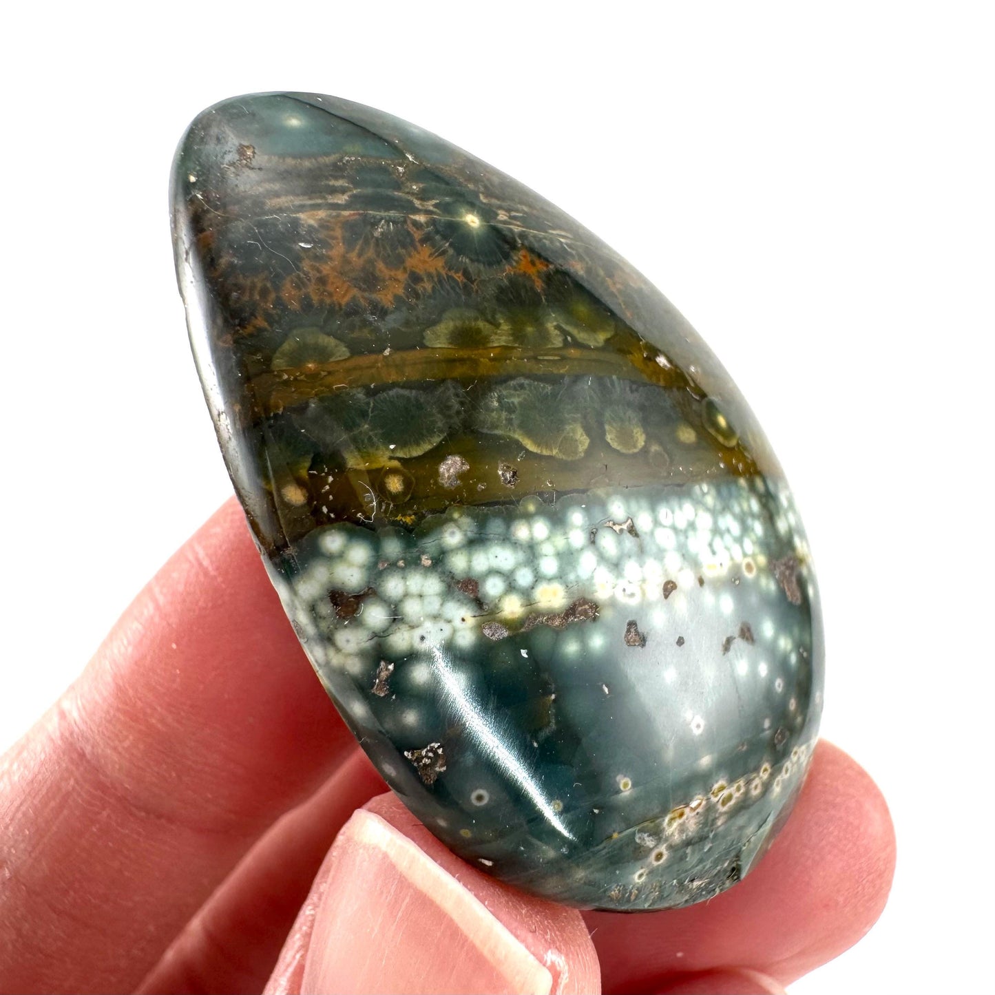 Orbicular Ocean Jasper Cabochon | Natural Gemstone