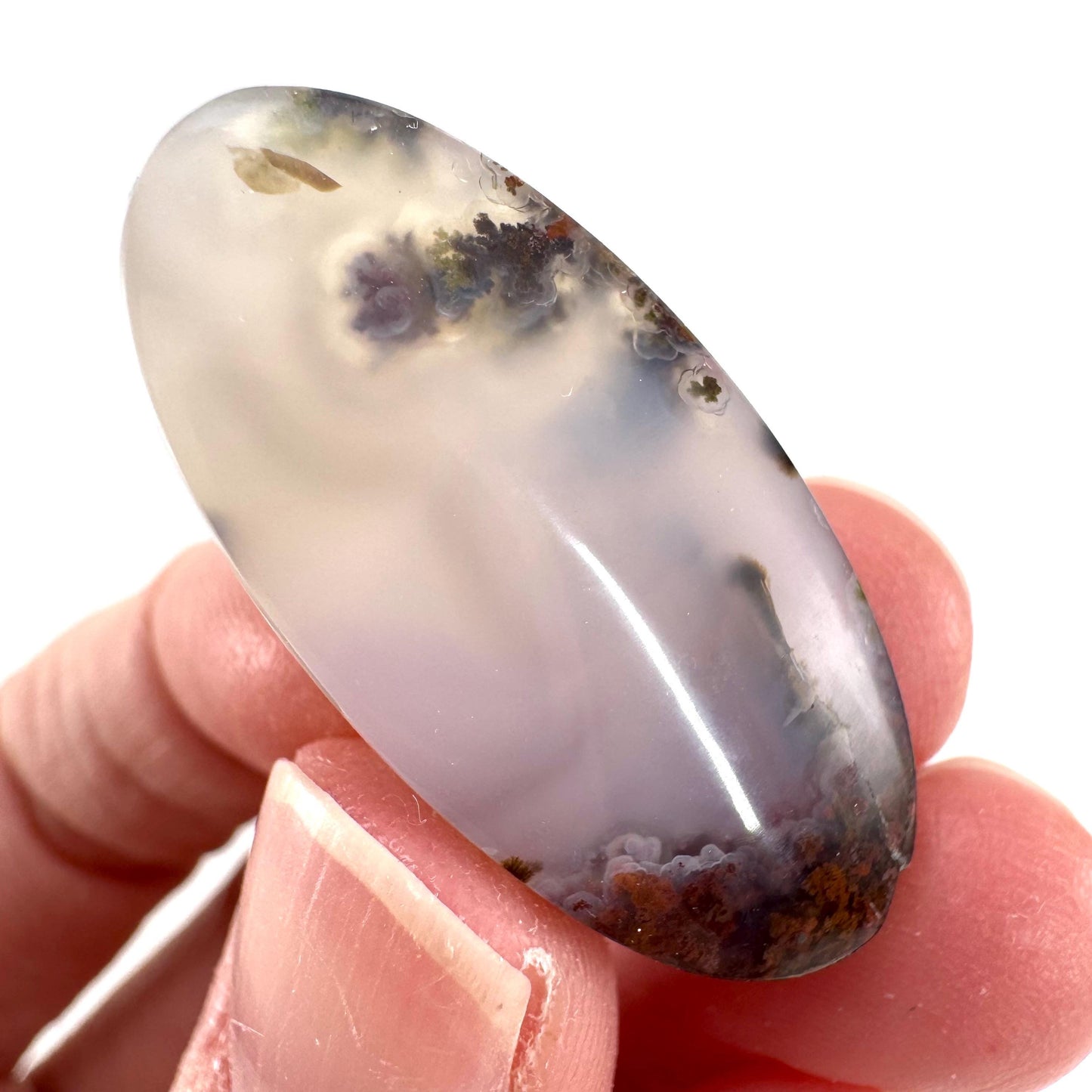 Plume Agate Cabochon | Landscape Picture Gemstone