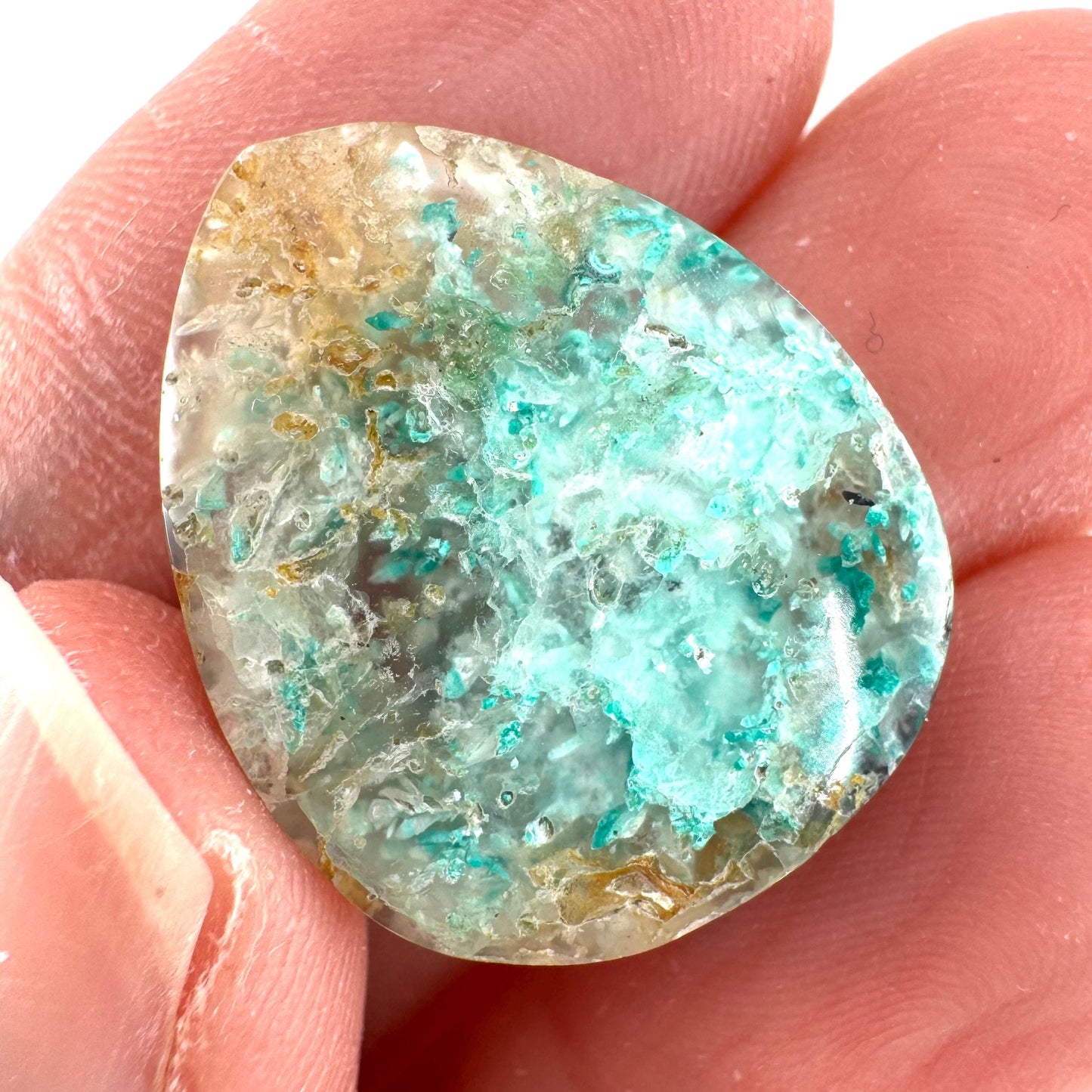 Confetti Agate Cabochon | Chrysocolla and Copper Gemstone
