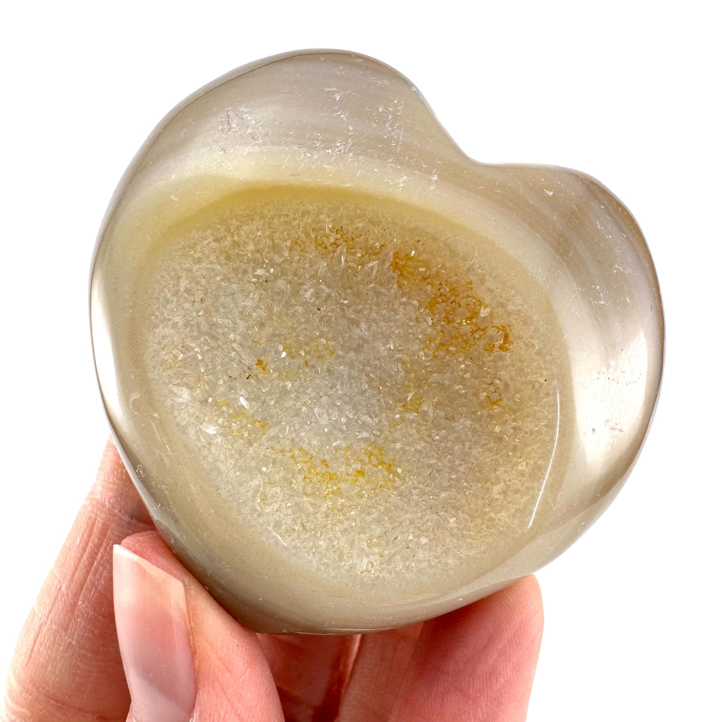 Druzy Agate Heart | Polished Crystal Geode