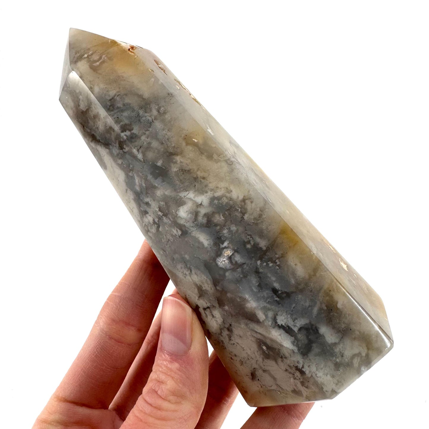 Flower Agate Point | Polished Crystal Tower