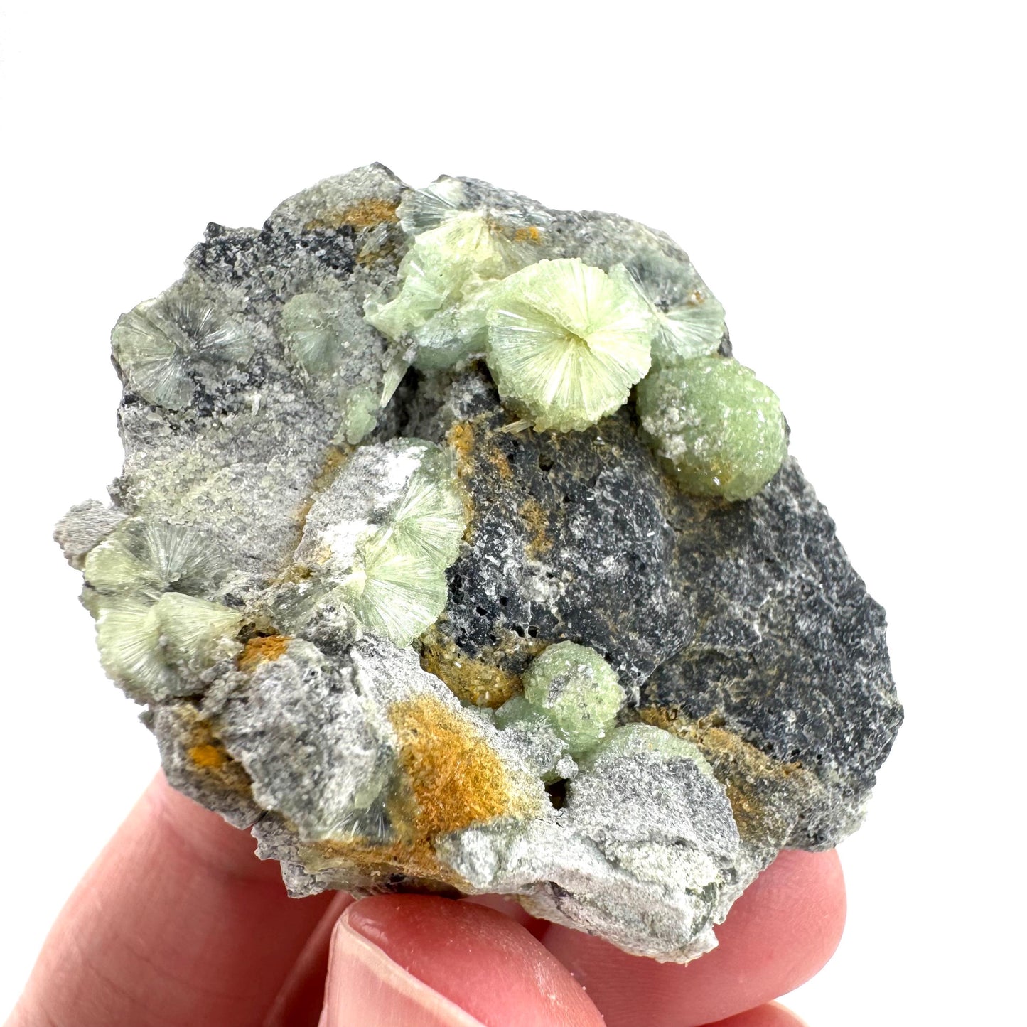 Wavellite (Arkansas, USA) | green crystal cluster, mineral specimen