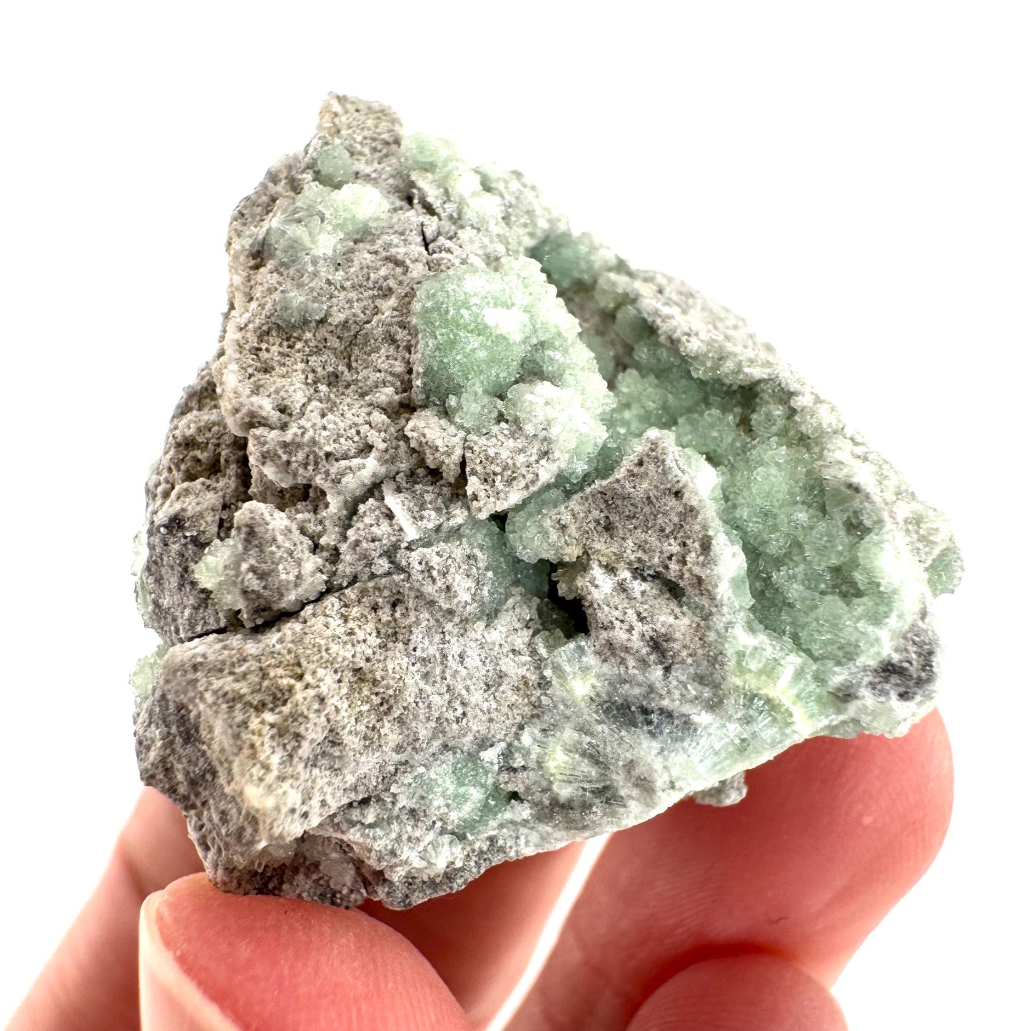 Wavellite (Arkansas, USA) | green crystal cluster, mineral specimen