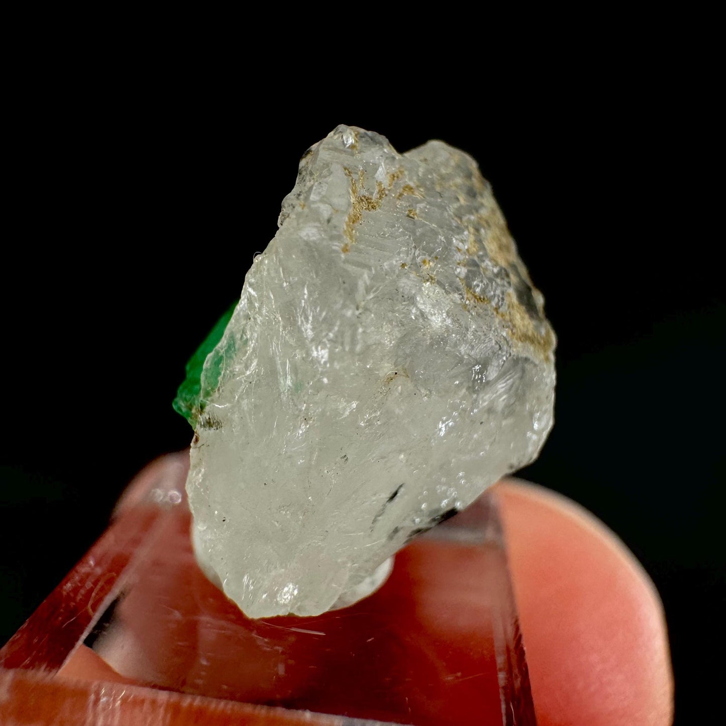 Emerald on Quartz | natural green crystal cluster, raw mineral specimen from Pakistan