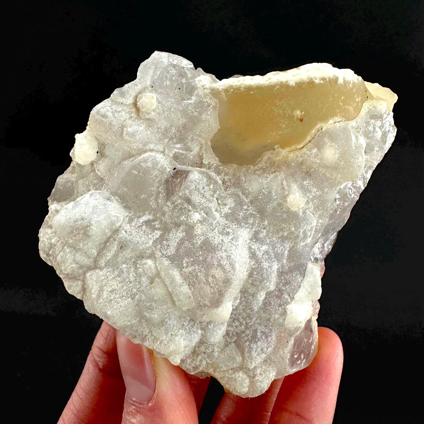 Botryoidal Fluorite on Quartz | yellow fried egg crystal, mineral specimen