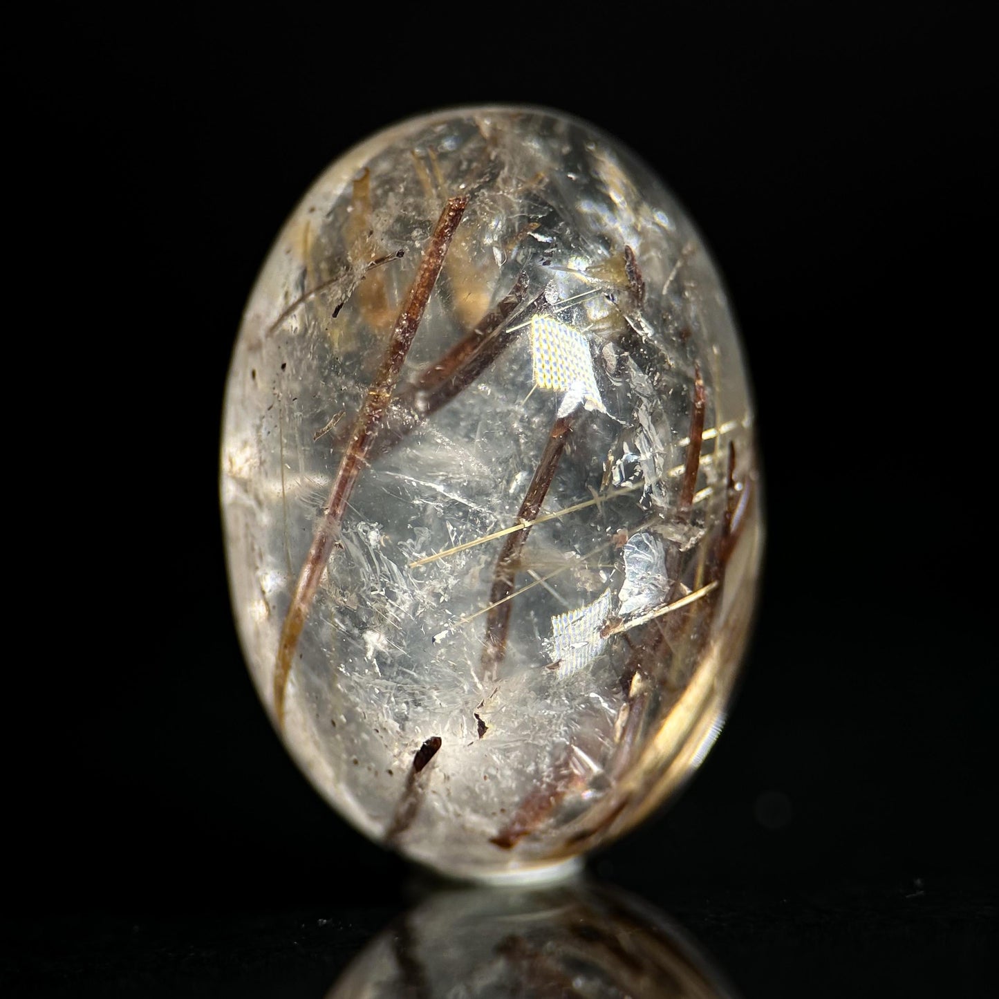 Copper Rutile Quartz Cabochon | Flashy Natural Gemstone