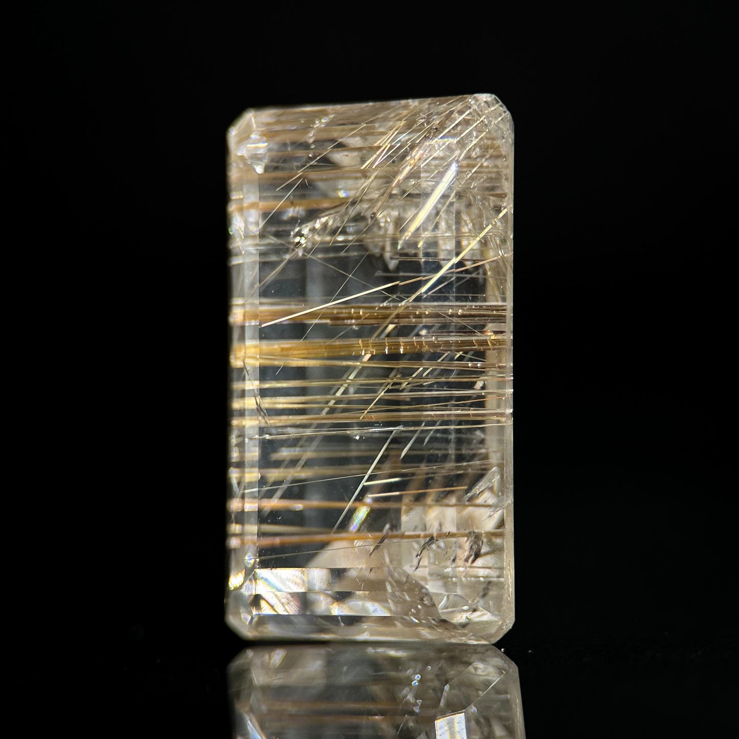 Golden Rutile Quartz Cabochon | Flashy Natural Gemstone