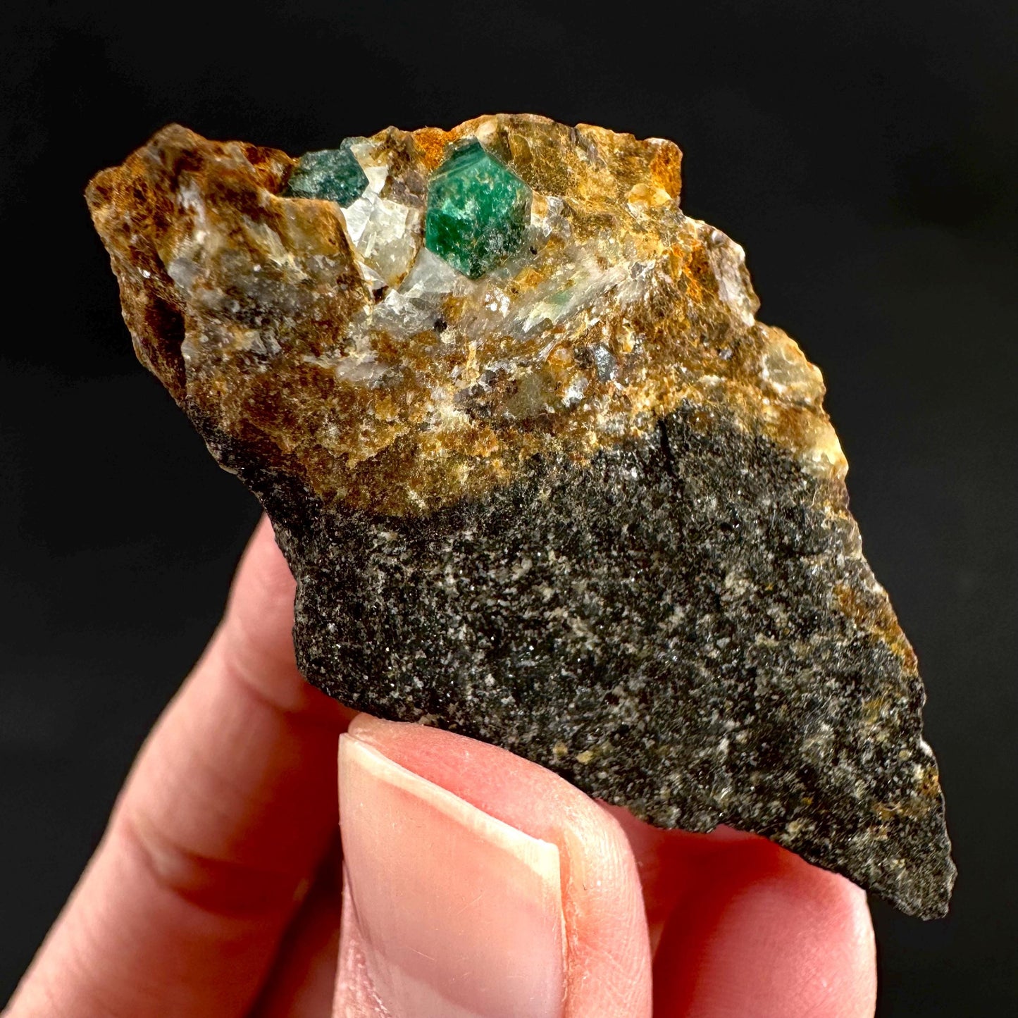 Emerald on Matrix | natural green crystal cluster, raw mineral specimen from Pakistan