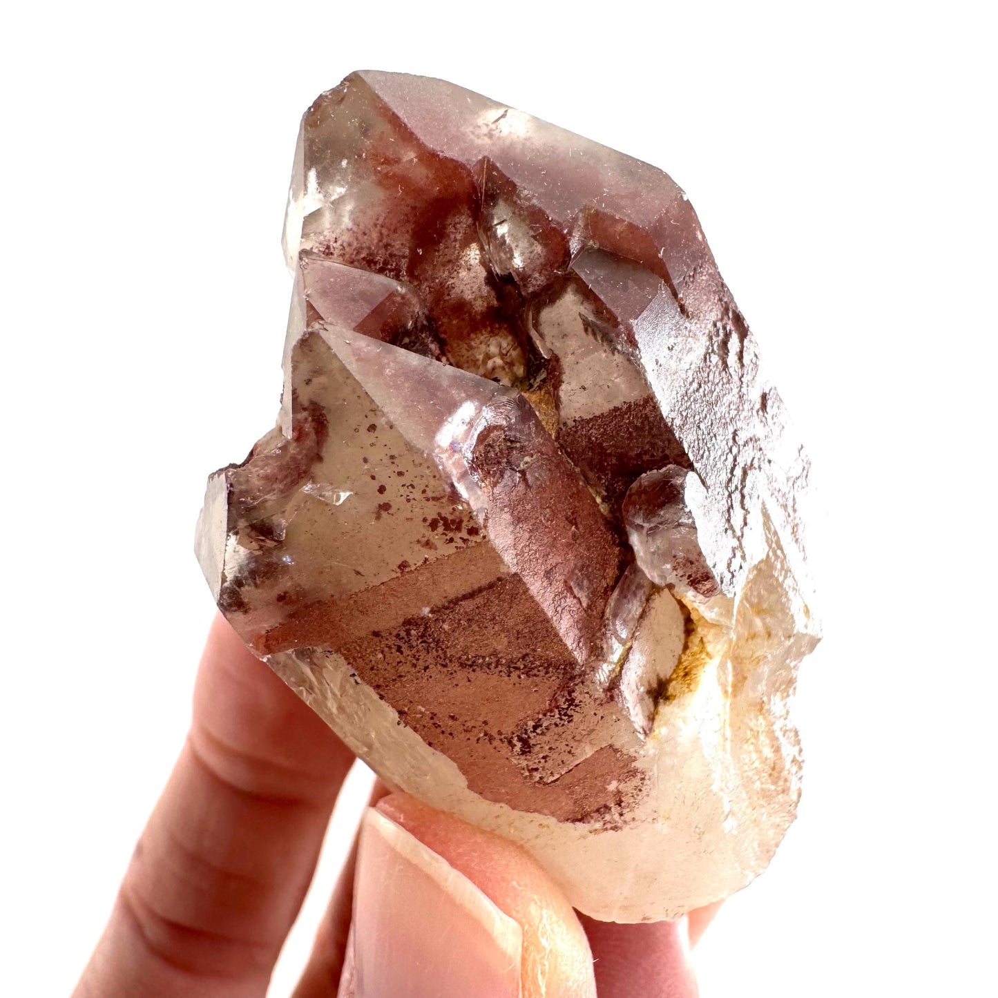 Red Hematite Quartz Crystal | Phantom Fire Quartz, mineral specimen from Zimbabwe