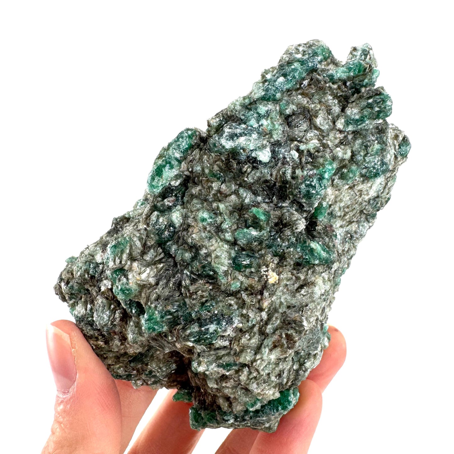 Emerald Mica in Matrix | natural green crystal, mineral specimen from Zimbabwe