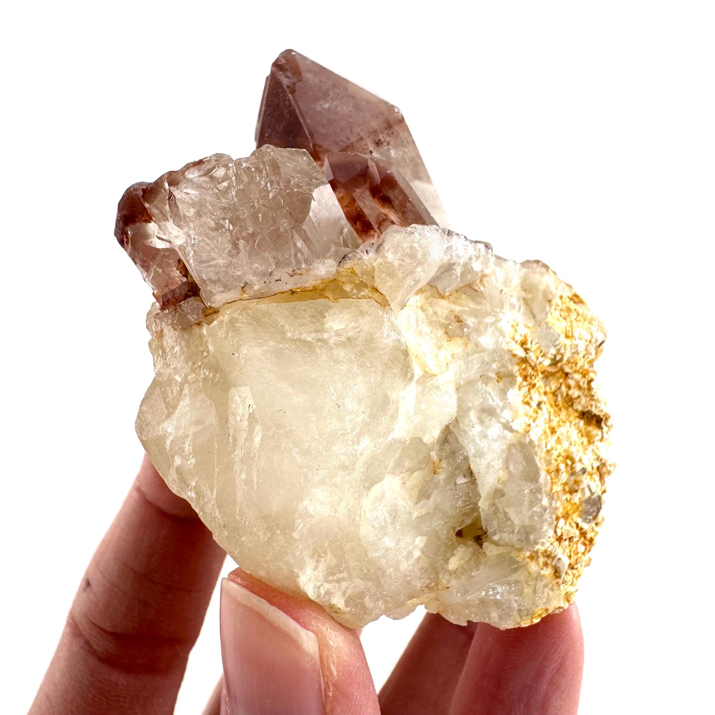 Red Hematite Quartz Crystal | Phantom Fire Quartz, mineral specimen from Zimbabwe