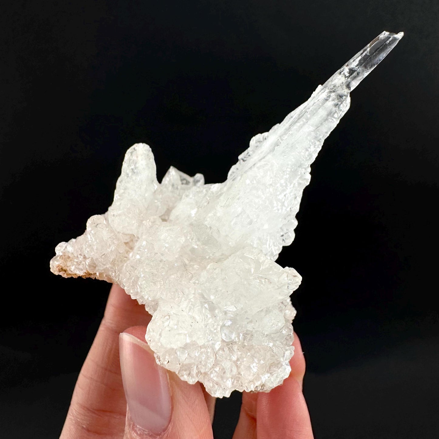 Ice Calcite | clear crystal cluster, raw natural mineral specimen