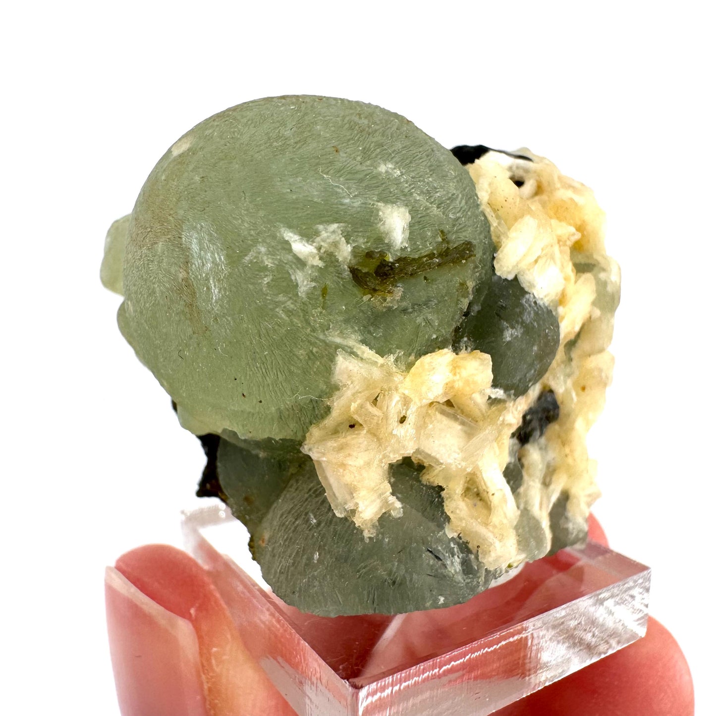 Prehnite with Epidote | Botryoidal green crystal, mineral specimen from Mali