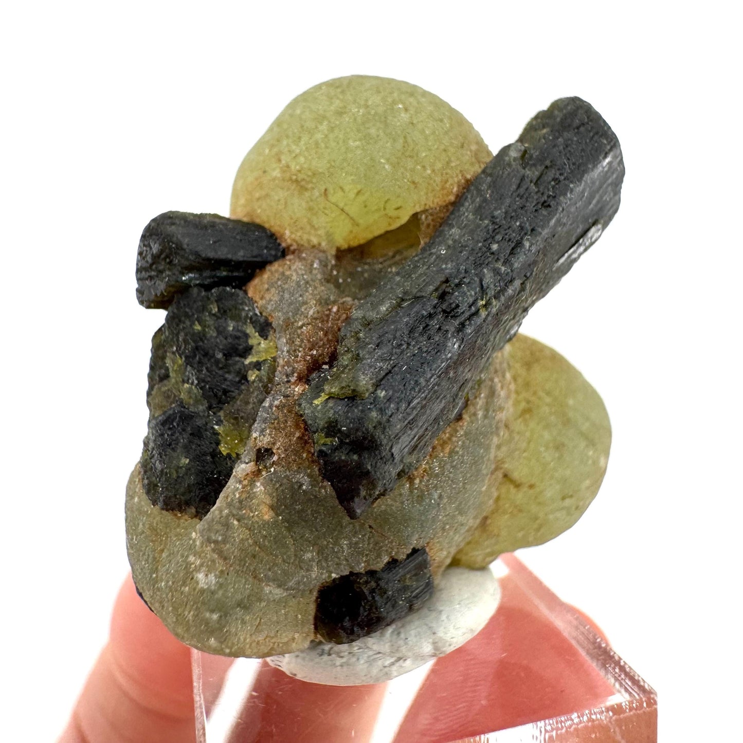 Prehnite with Epidote | Botryoidal green crystal, mineral specimen from Mali