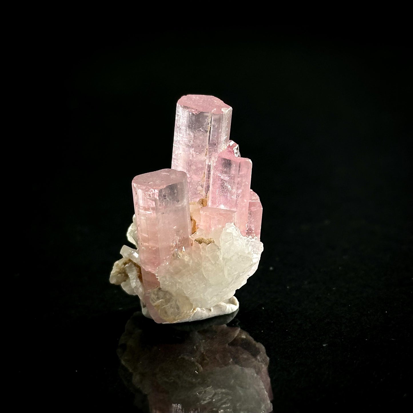 Elbaite Tourmaline | Pink Crystal Cluster, mineral specimen from Paprok