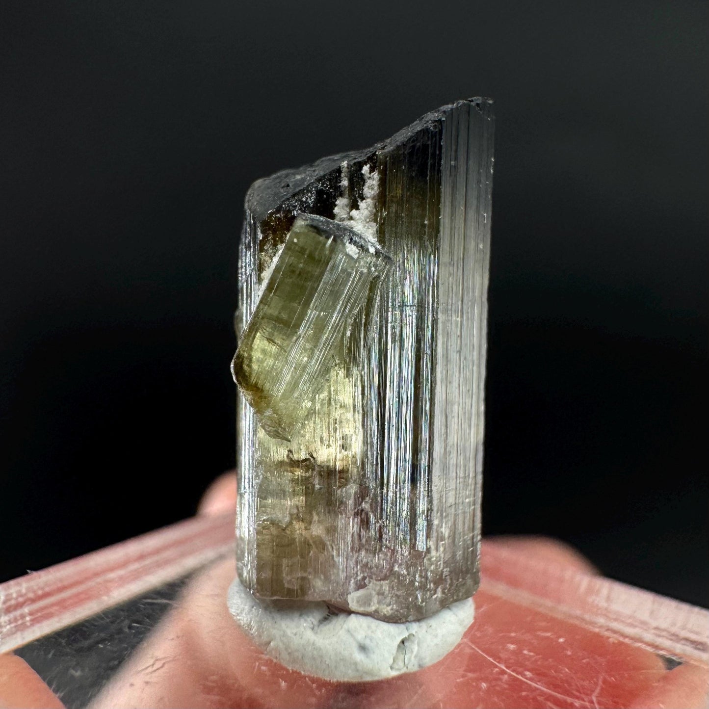 Elbaite Tourmaline | Green & Pink Bi-Color Crystal, mineral specimen from Paprok