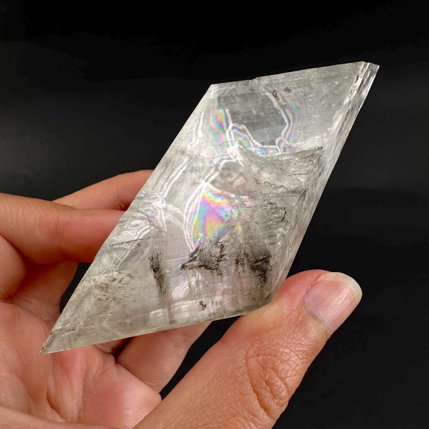 Hourglass Selenite | Phosphorescent UV Reactive Gypsum Crystal from Canada