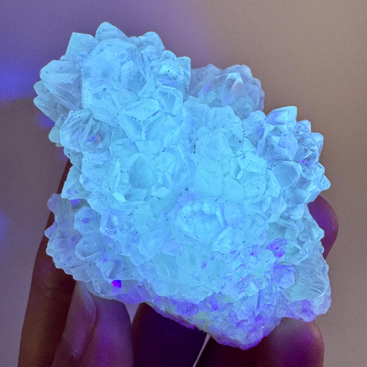 Fluorescent Calcite | UV-reactive crystal, natural mineral specimen from Indonesia