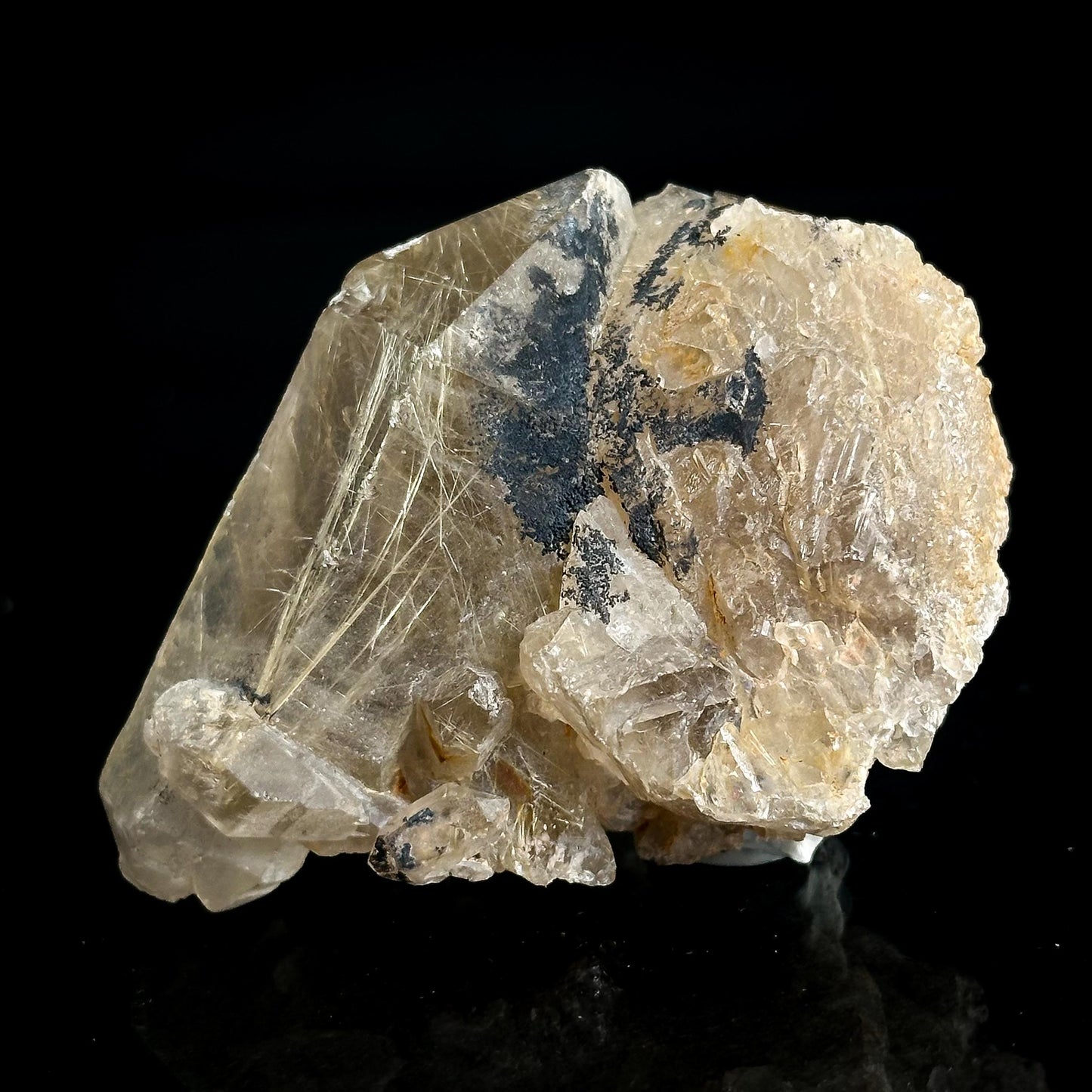 Rutile Included Quartz | Golden Rutilated Crystal Cluster, Mineral Specimen from Brazil