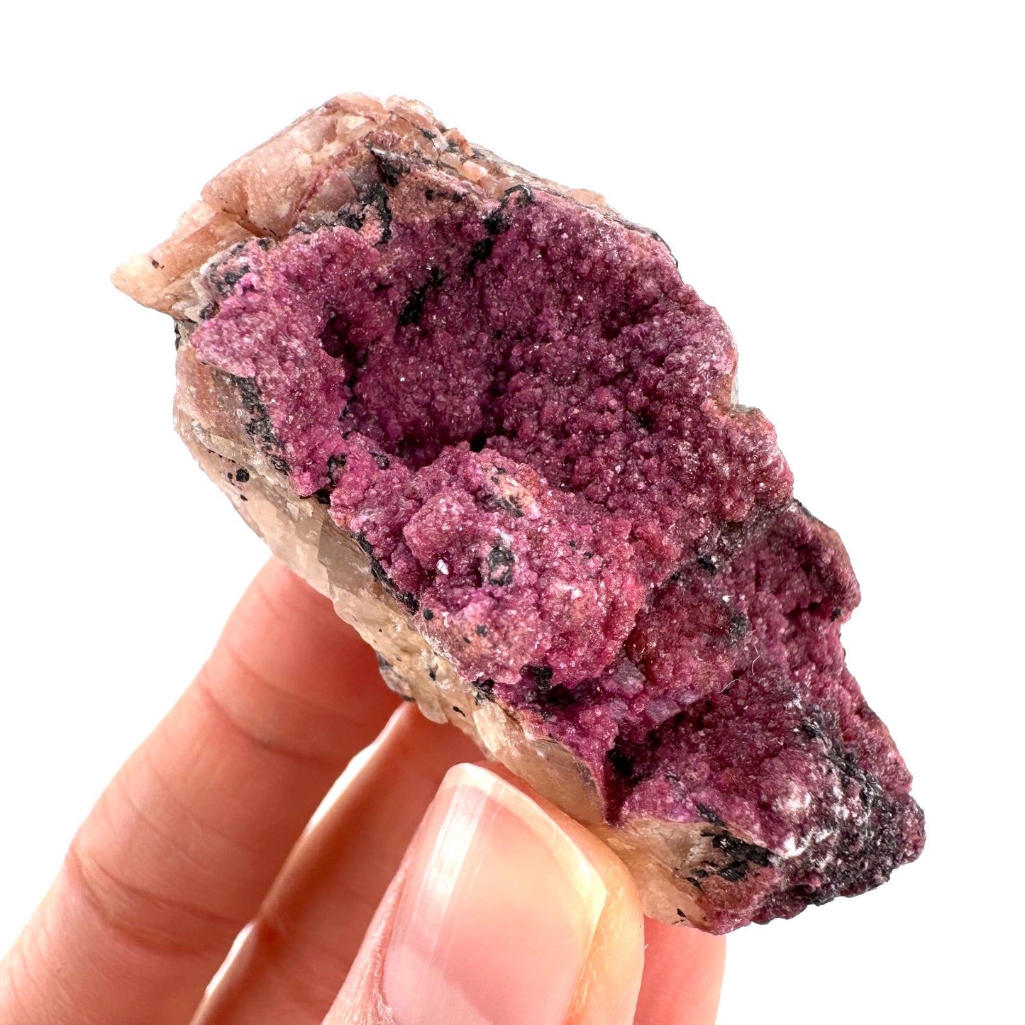 Cobaltoan Calcite | natural pink crystal cluster, mineral specimen