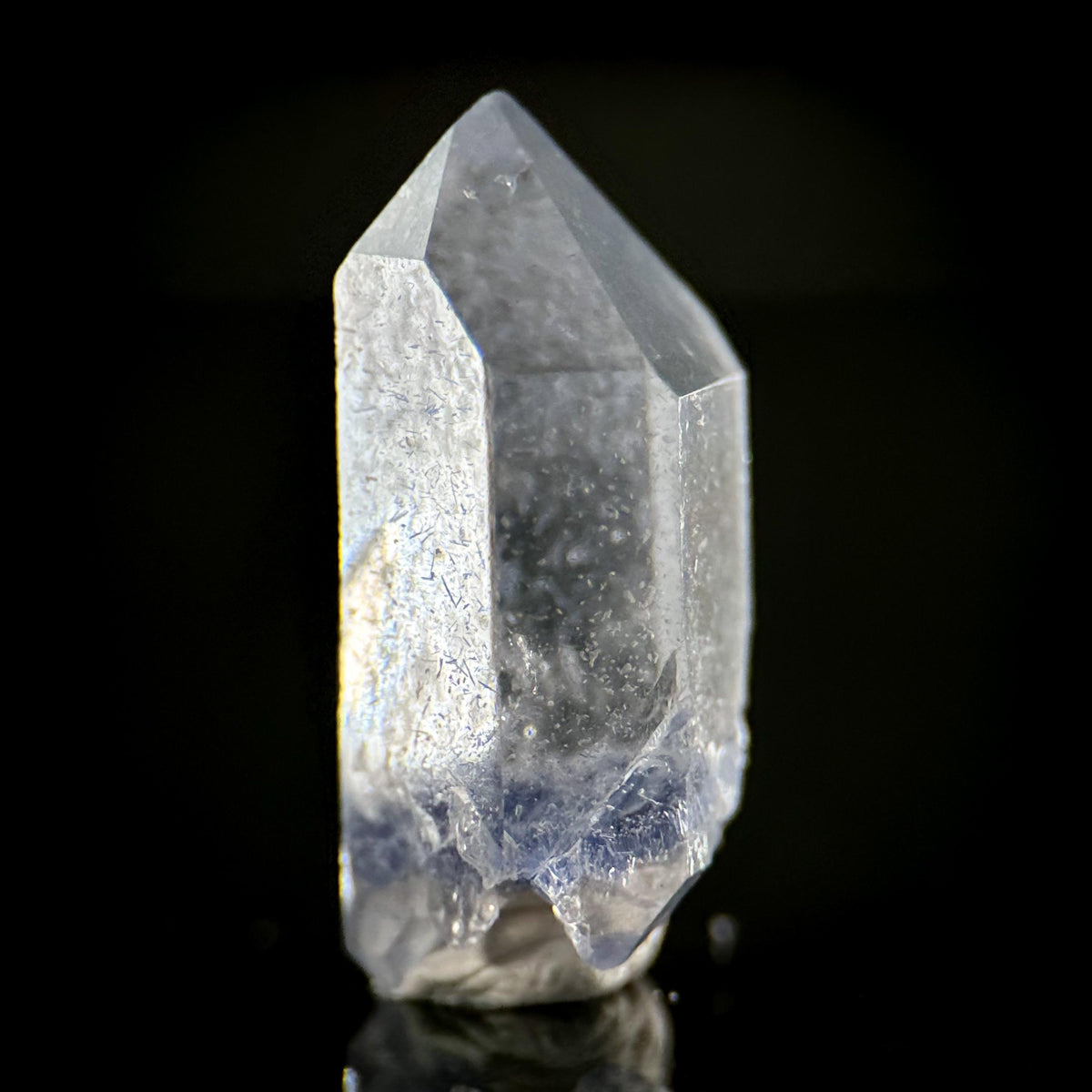 Dumortierite in Quartz | blue crystal point, rare mineral specimen from Brazil