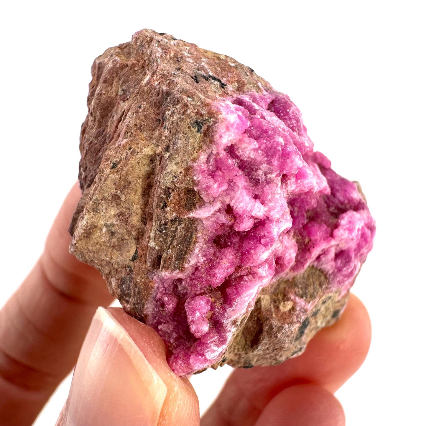 Cobaltoan Calcite | natural pink crystal cluster, mineral specimen