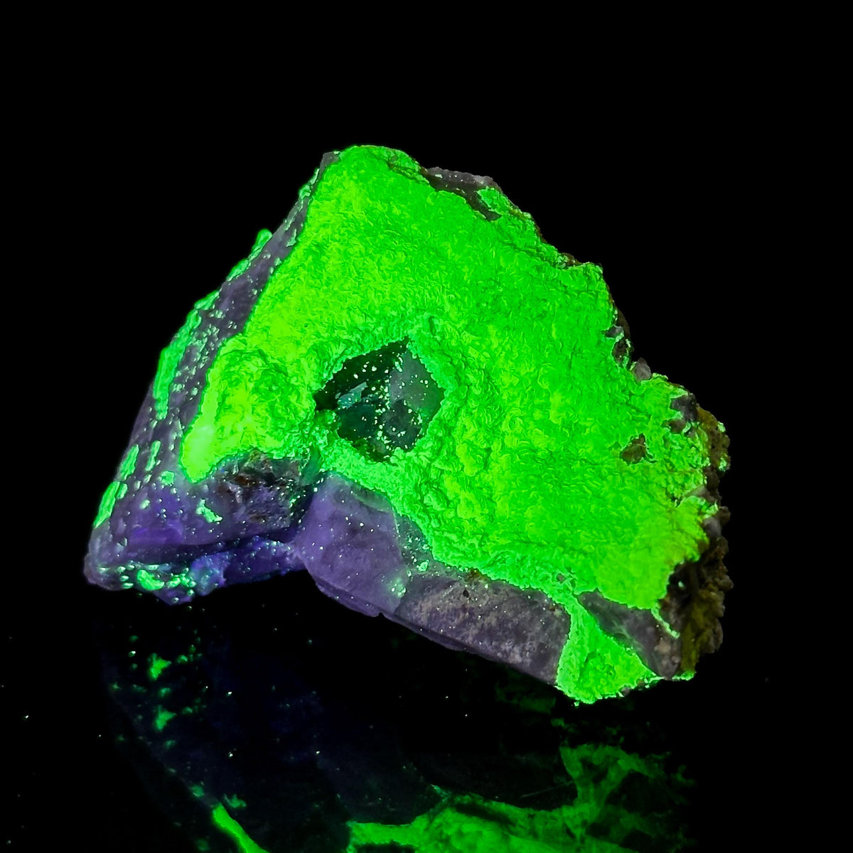 Autun | fluorescent UV reactive crystal, rare mineral specimen from Portugal