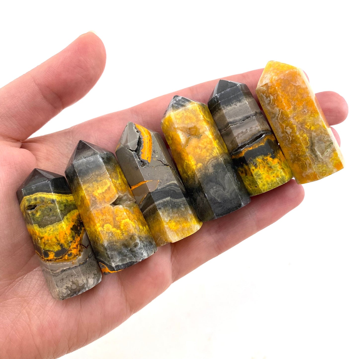 Bumblebee Jasper point, crystal point, bumblebee jasper tower