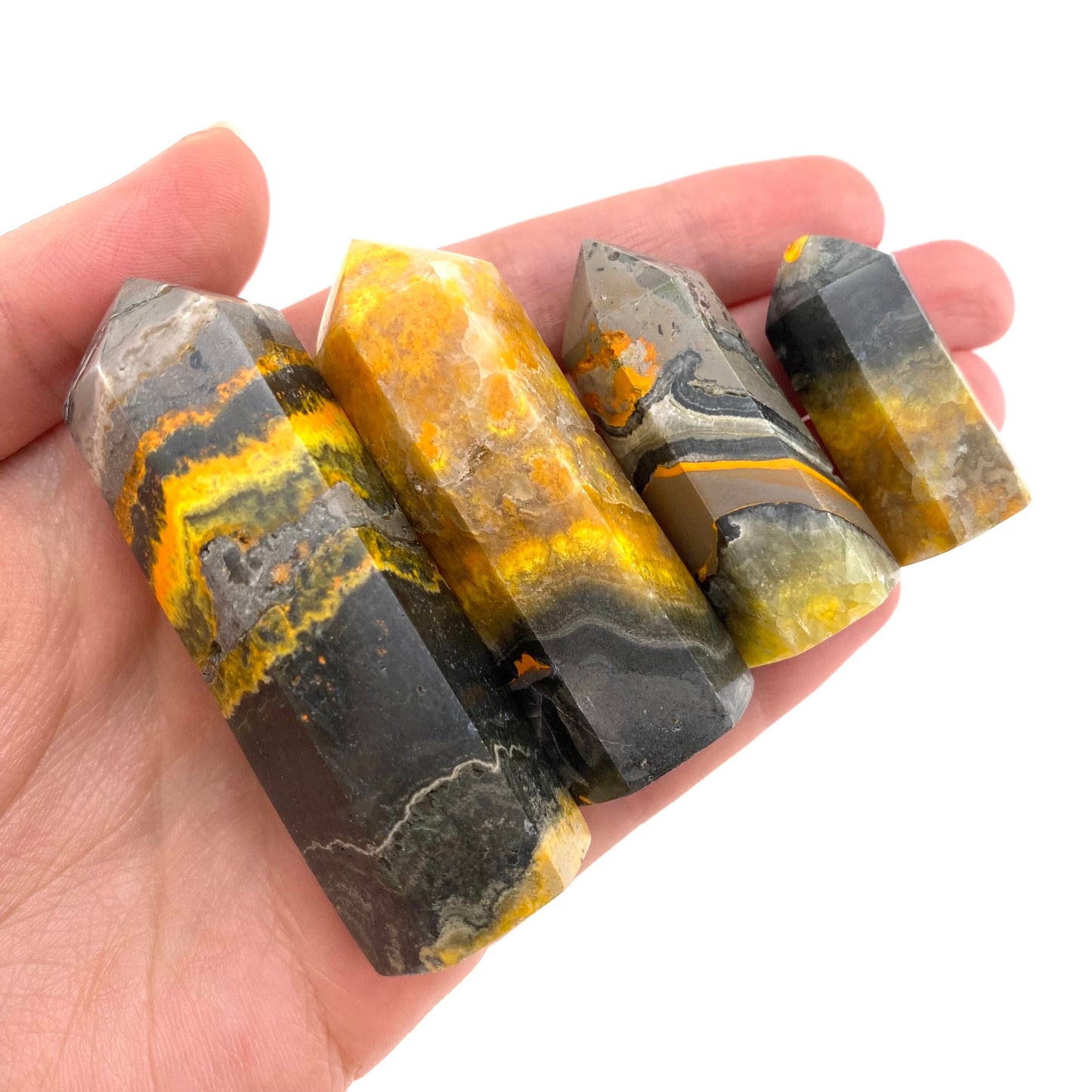 Bumblebee Jasper point, crystal point, bumblebee jasper tower