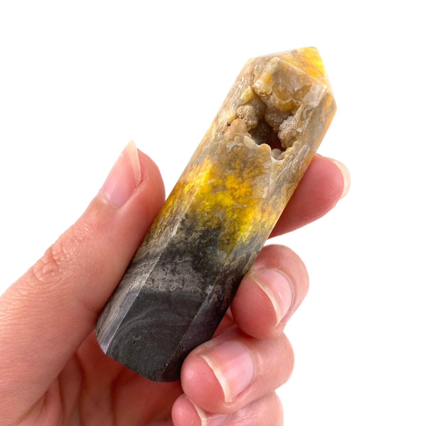 Bumblebee Jasper point, crystal point, bumblebee jasper tower