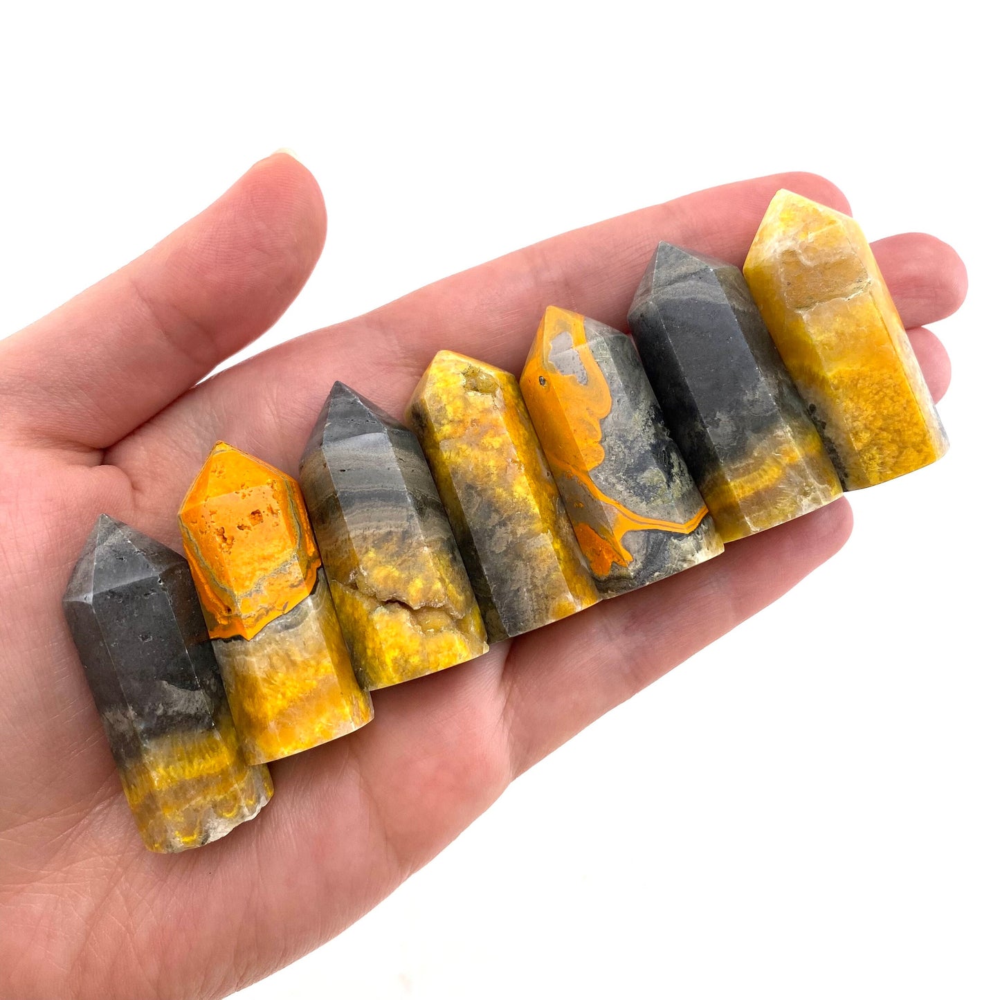 Bumblebee Jasper point, crystal point, bumblebee jasper tower