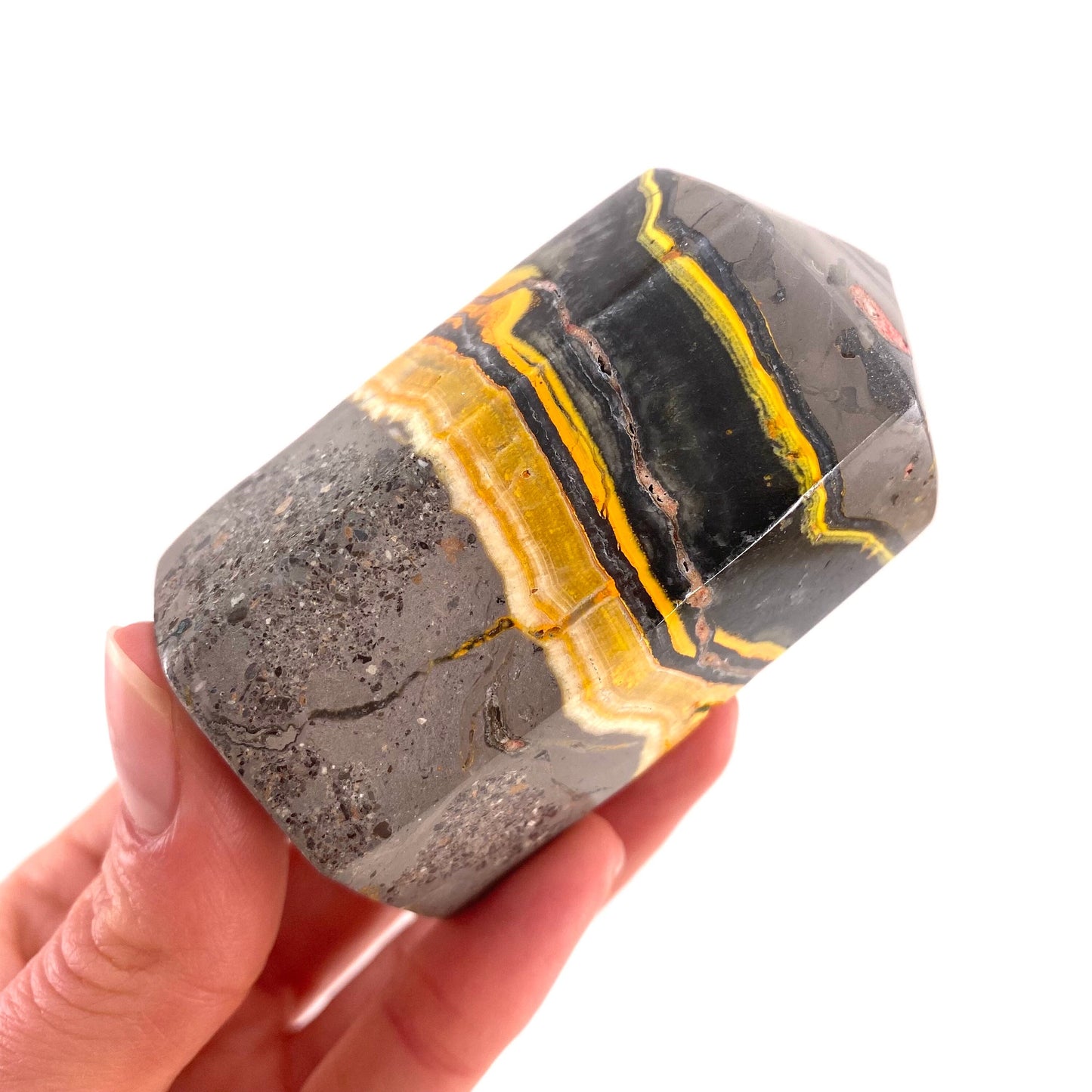 Bumblebee Jasper point, crystal point, bumblebee jasper tower